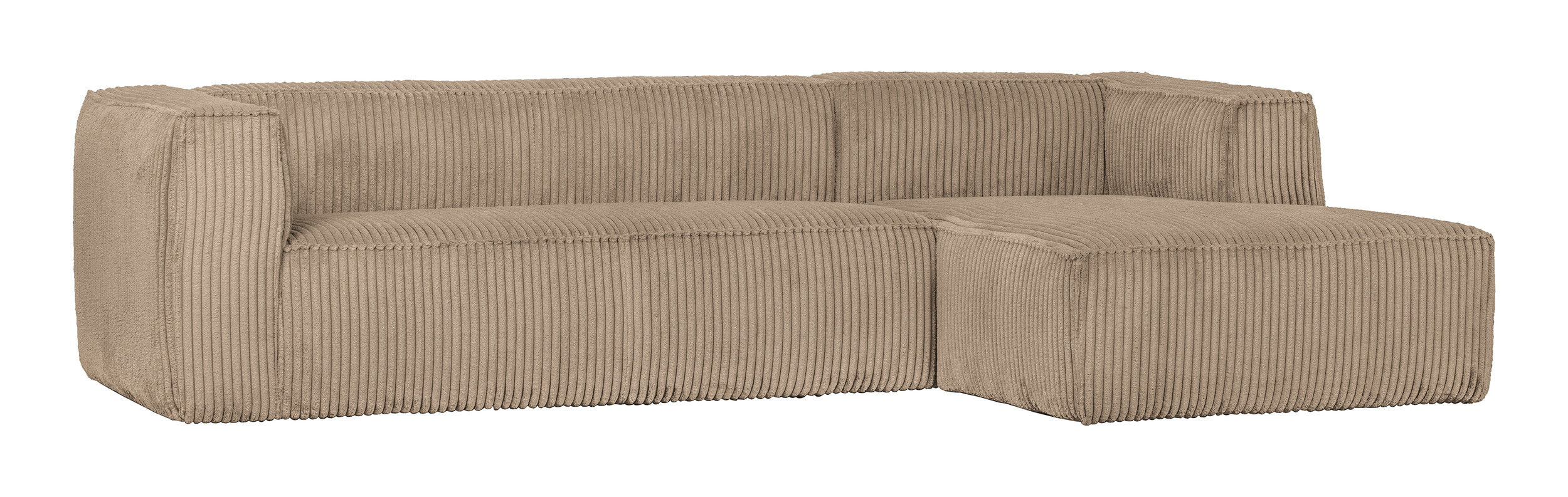 WOOOD Loungebank 'Bean' Rechts, Rib, kleur Travertin