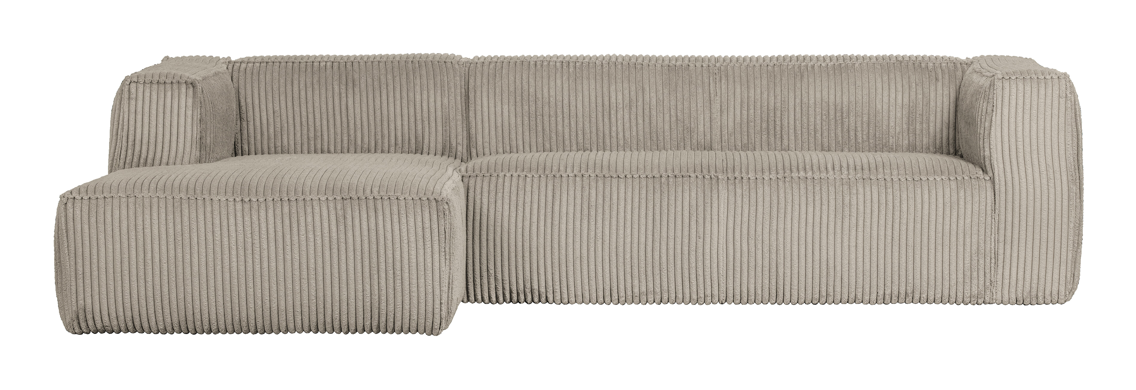 WOOOD Loungebank 'Bean' Links, Rib, kleur Naturel