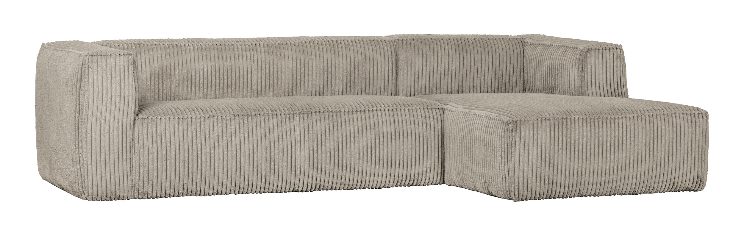 WOOOD Loungebank 'Bean' Rechts, Rib, kleur Naturel