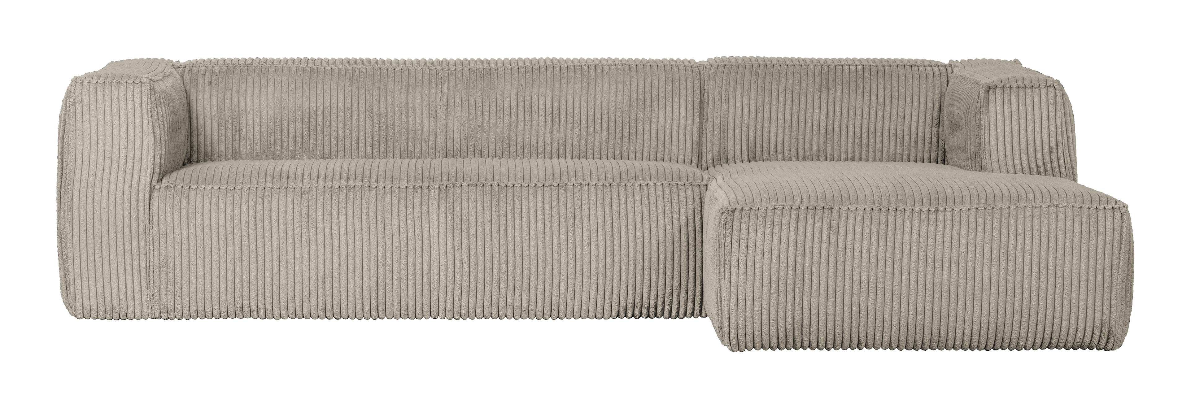 WOOOD Loungebank 'Bean' Rechts, Rib, kleur Naturel