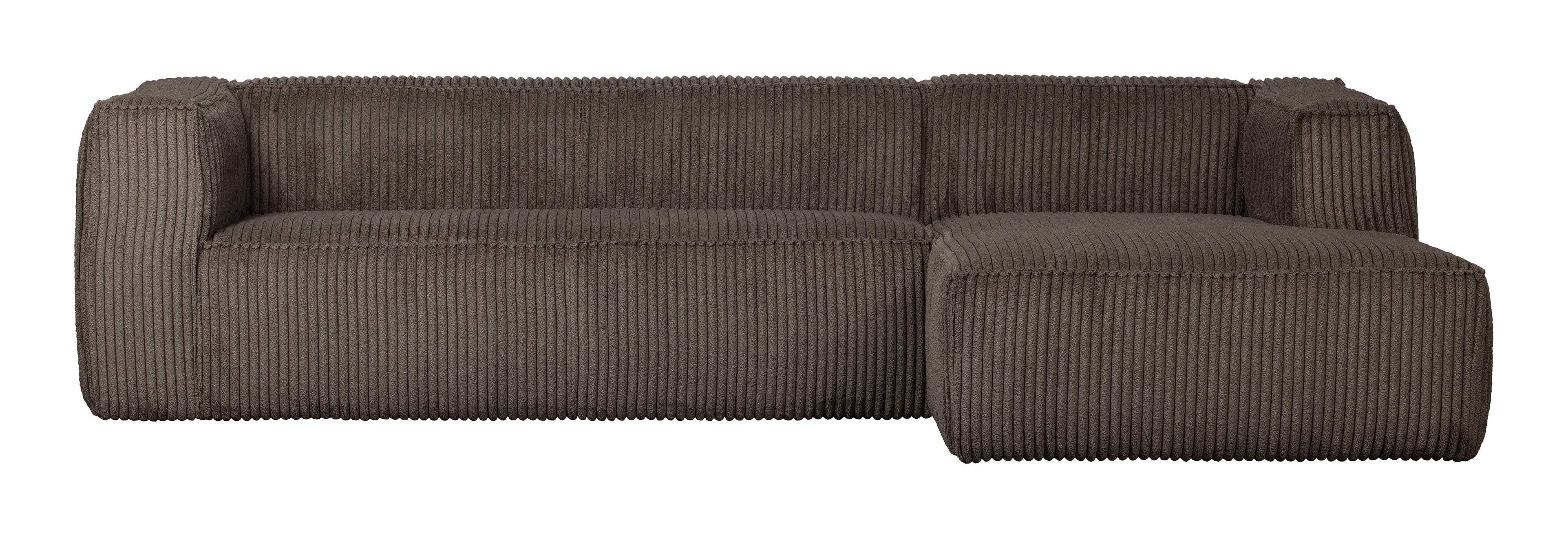 WOOOD Loungebank 'Bean' Rechts, Rib, kleur Mud
