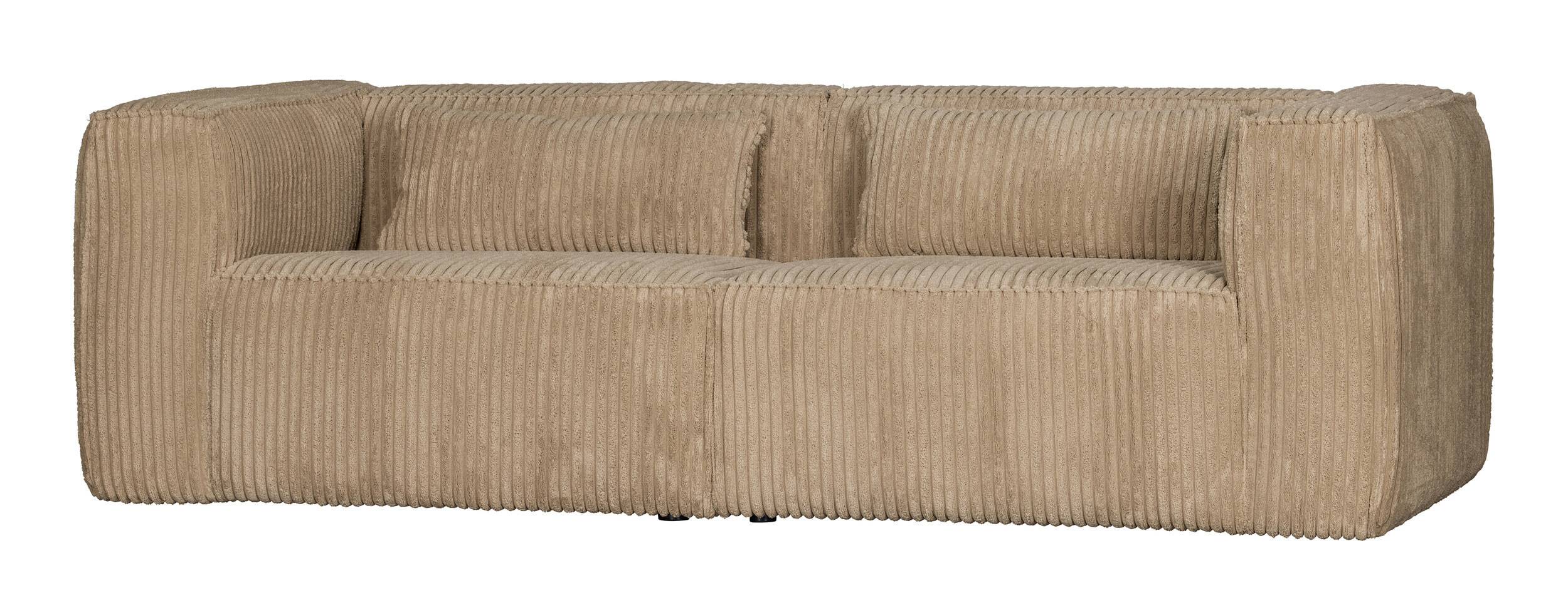 WOOOD Bank 'Bean' 3,5-zits, Rib, kleur Travertin