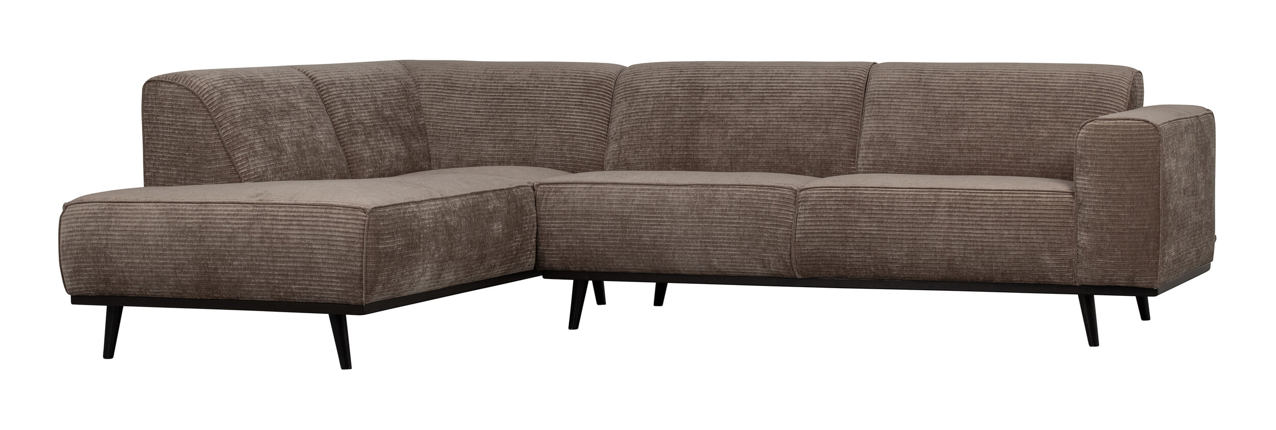 WOOOD Hoekbank 'Statement' Links, Rib, kleur Taupe
