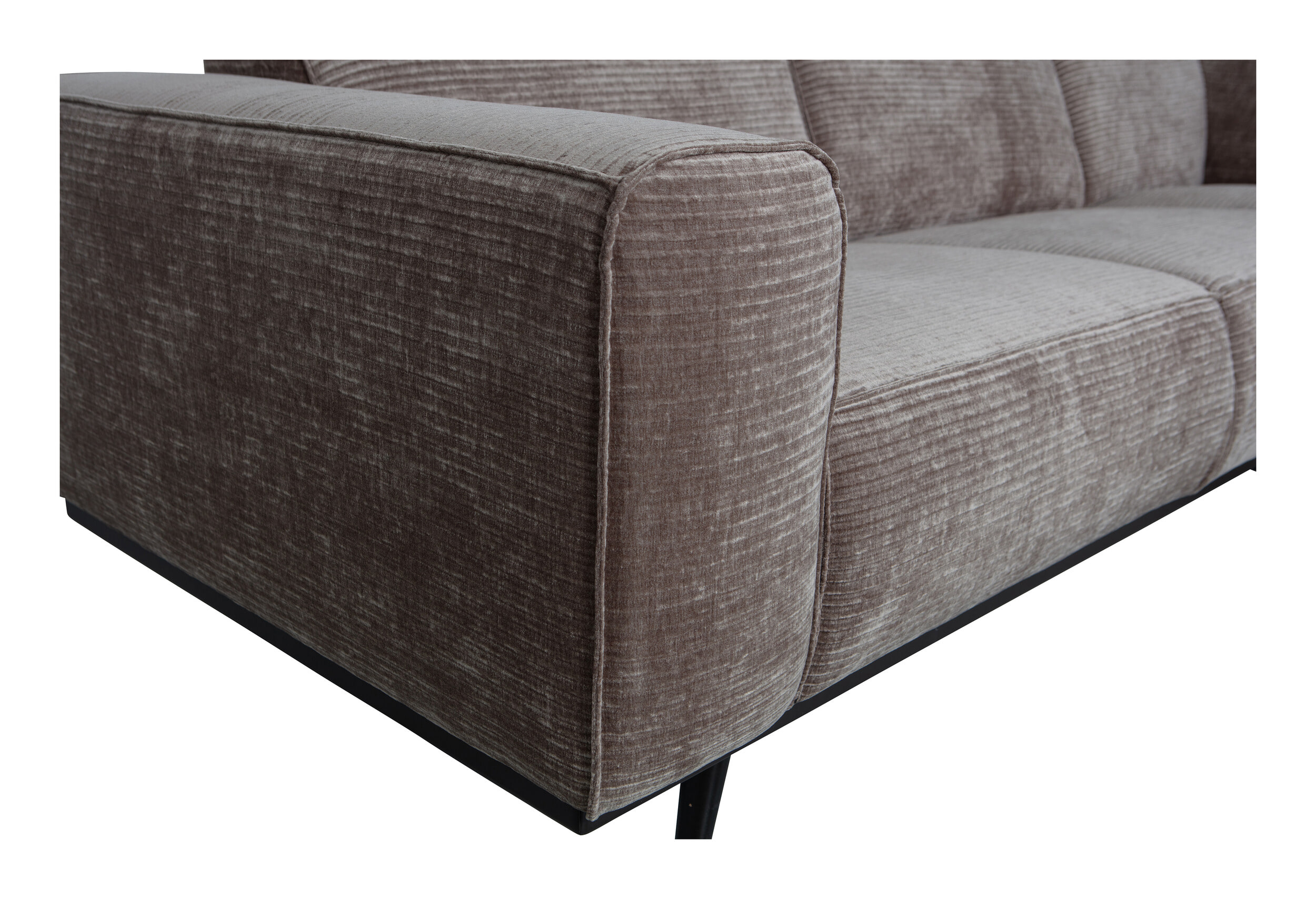 WOOOD Hoekbank 'Statement' Links, Rib, kleur Taupe