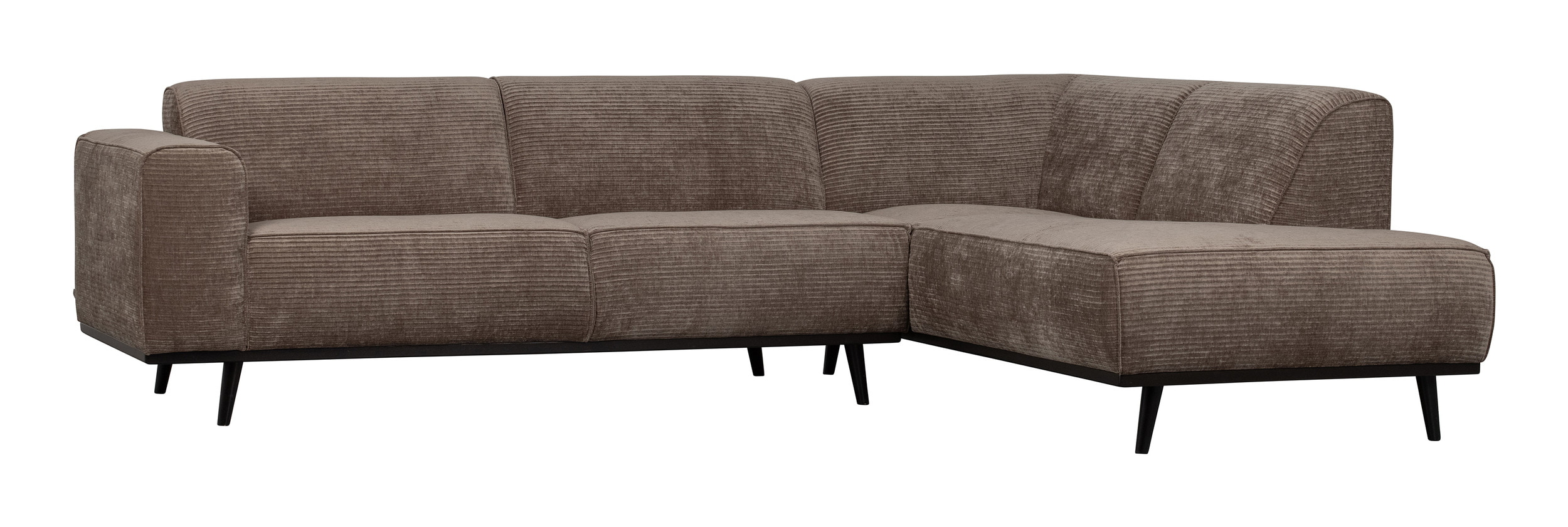 WOOOD Hoekbank 'Statement' Rechts, Rib, kleur Taupe