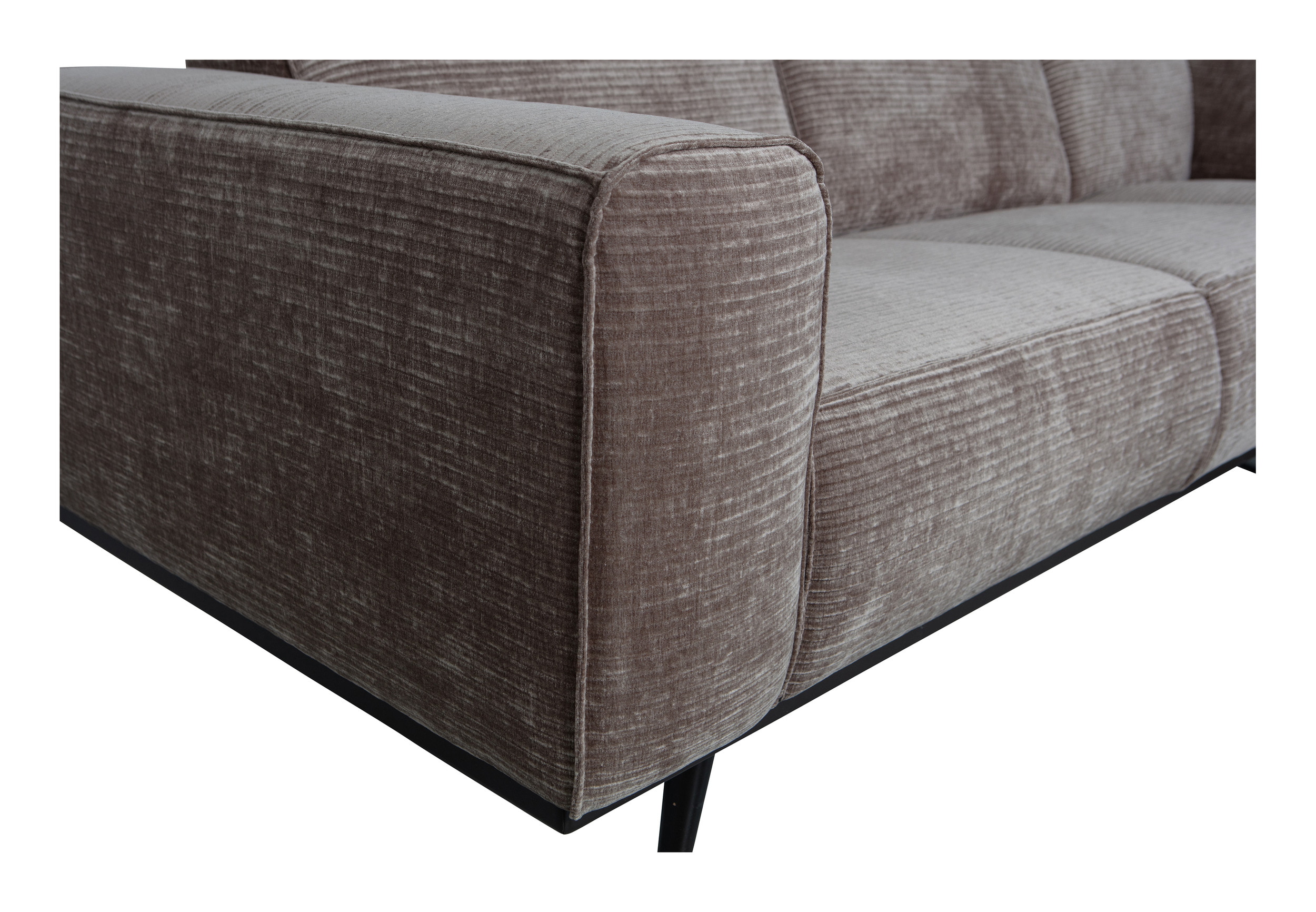WOOOD Hoekbank 'Statement' Rechts, Rib, kleur Taupe