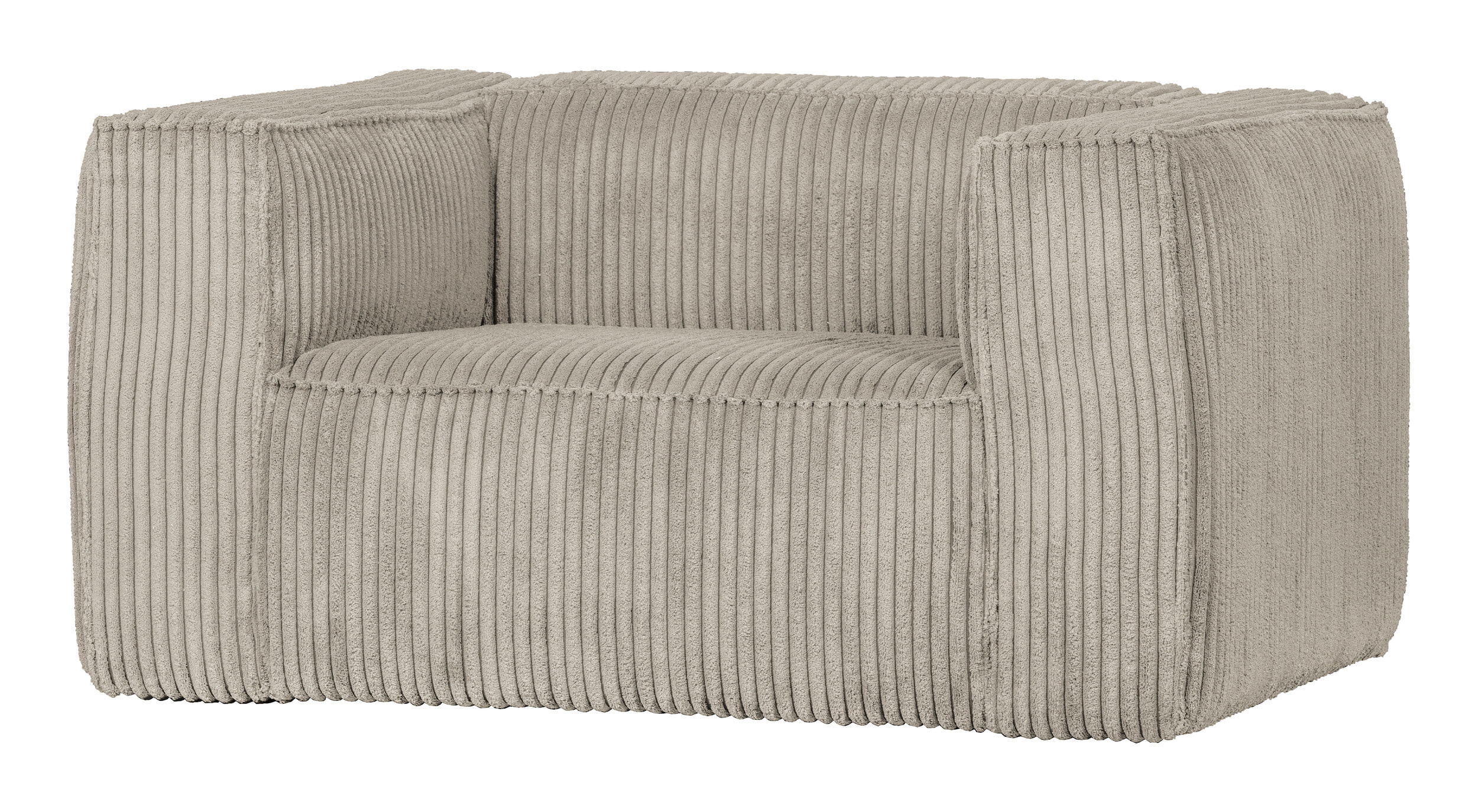 WOOOD Fauteuil 'Bean' Rib, kleur Naturel