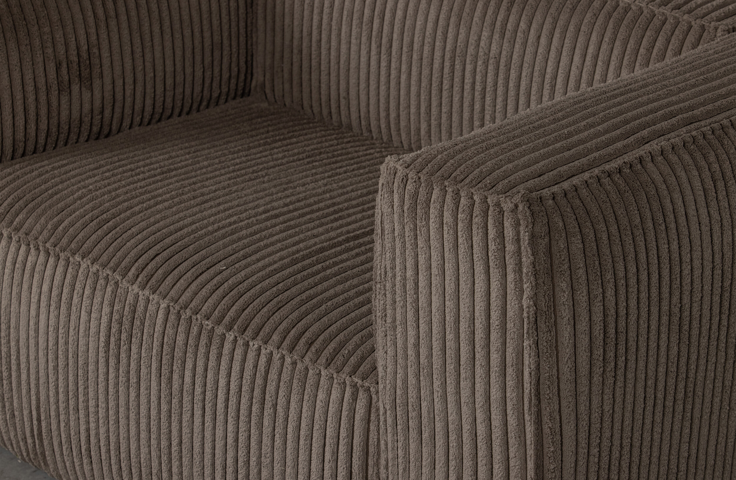 WOOOD Fauteuil 'Bean' Rib, kleur Mud