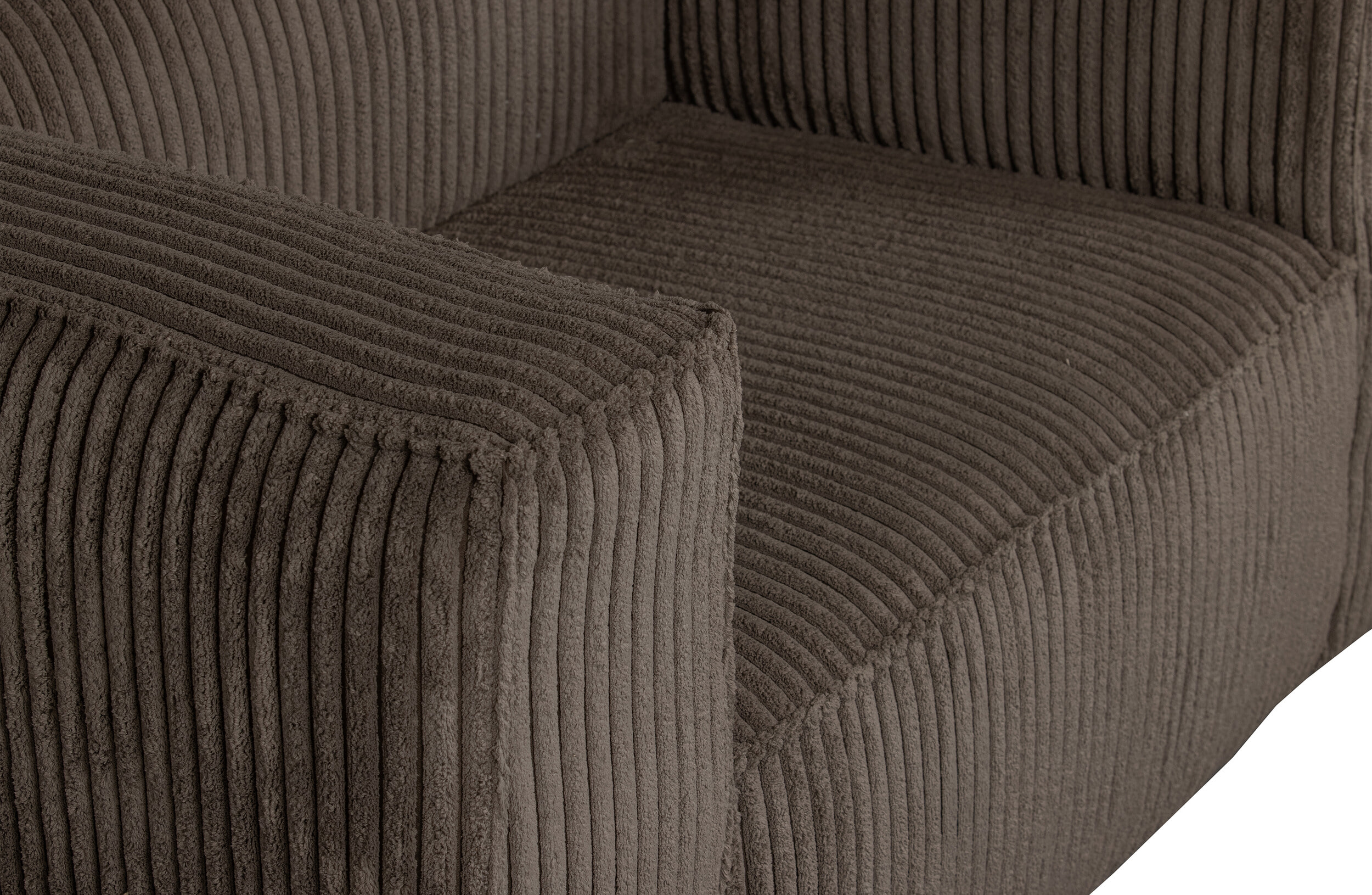 WOOOD Fauteuil 'Bean' Rib, kleur Mud