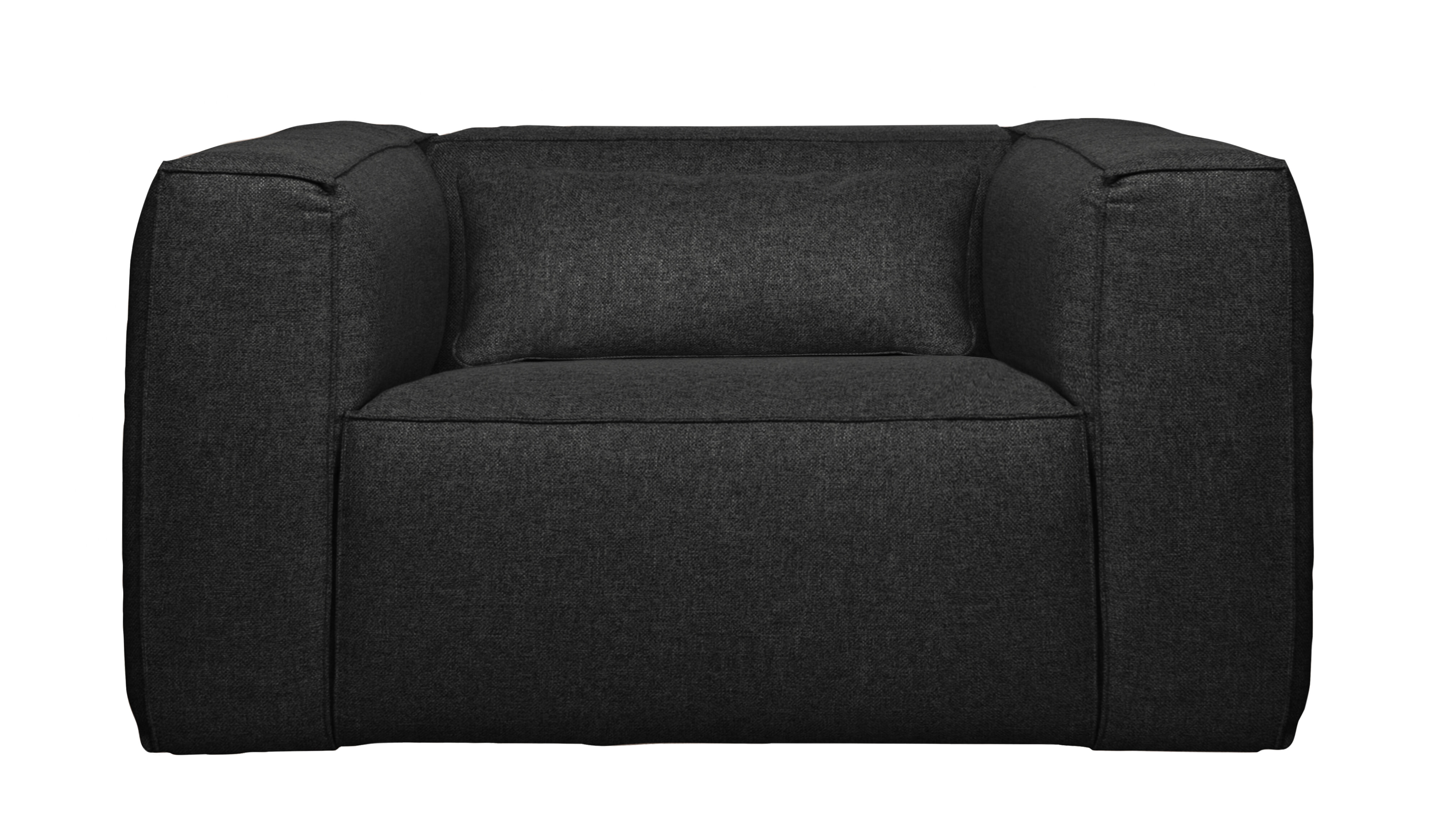 WOOOD Exclusive Fauteuil 'Bean' Met Kussen, kleur Donkergrijs Gemeleerd WOOOD Exclusive Fauteuil 'Bean' Met Kussen, kleur Donkergrijs Gemeleerd