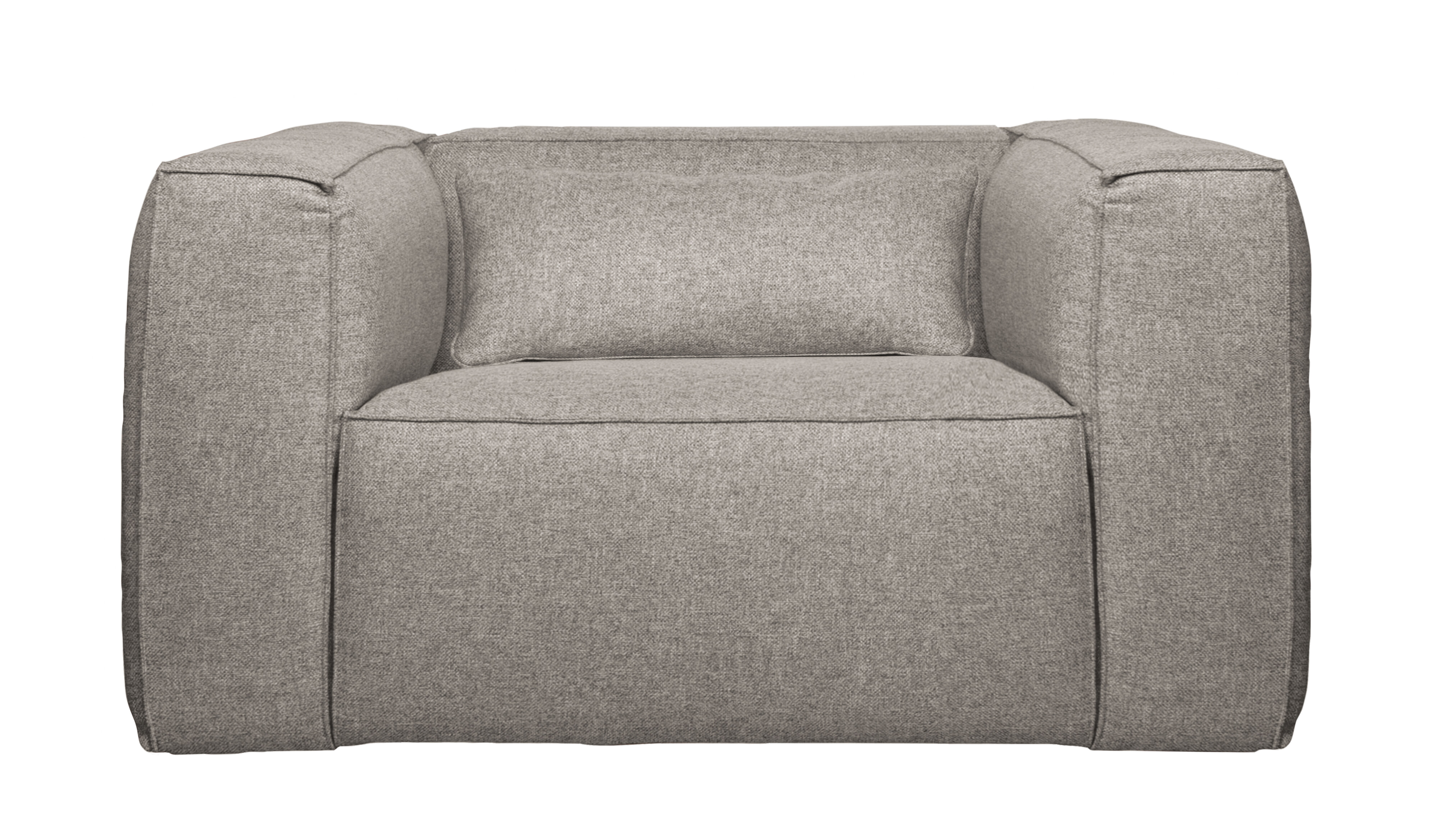 WOOOD Fauteuil 'Bean' Met Kussen, kleur Lichtgrijs Gemeleerd