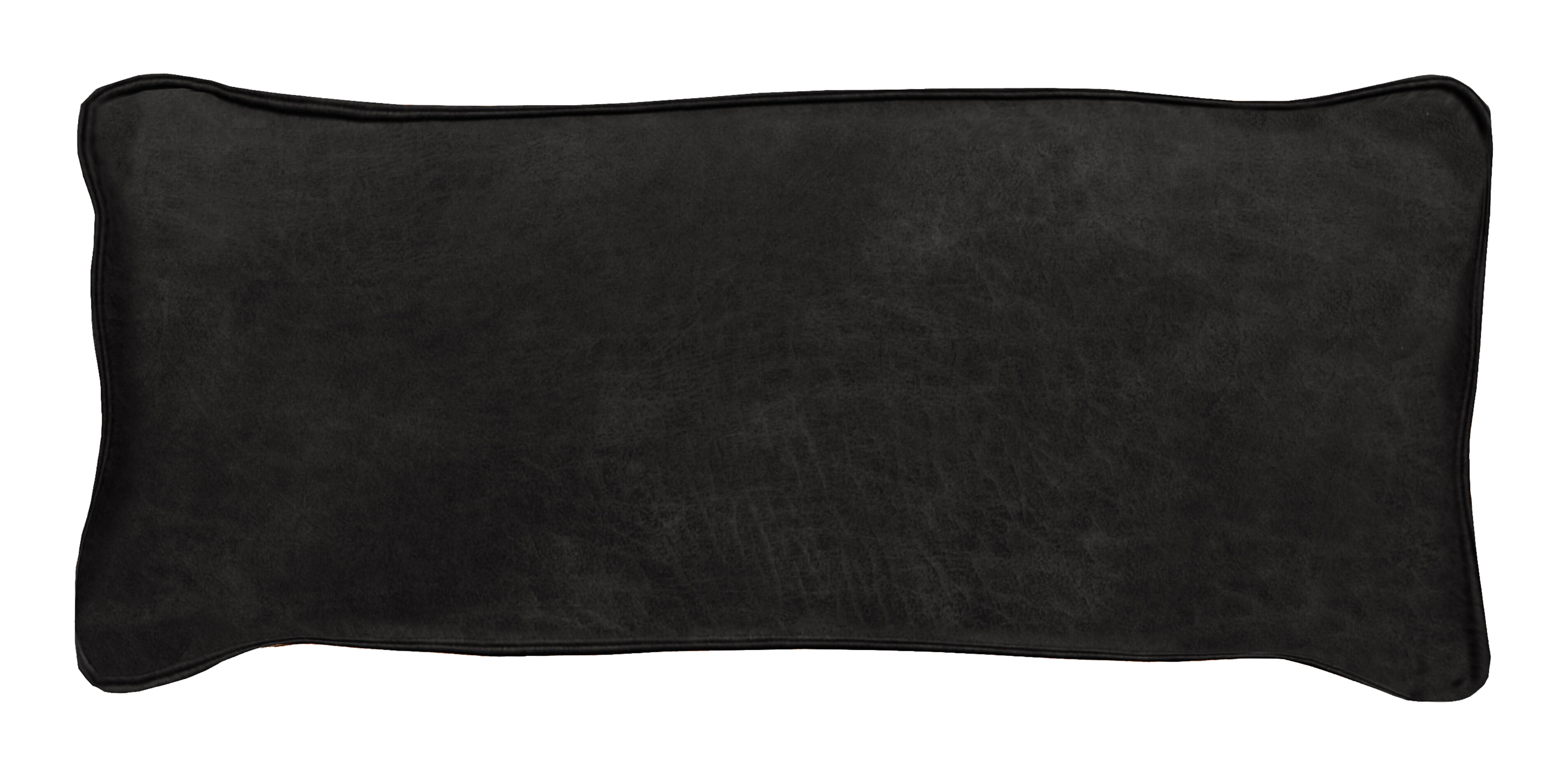 WOOOD Sierkussen 'Bean' 30 x 70cm, Recycle leer, kleur Zwart