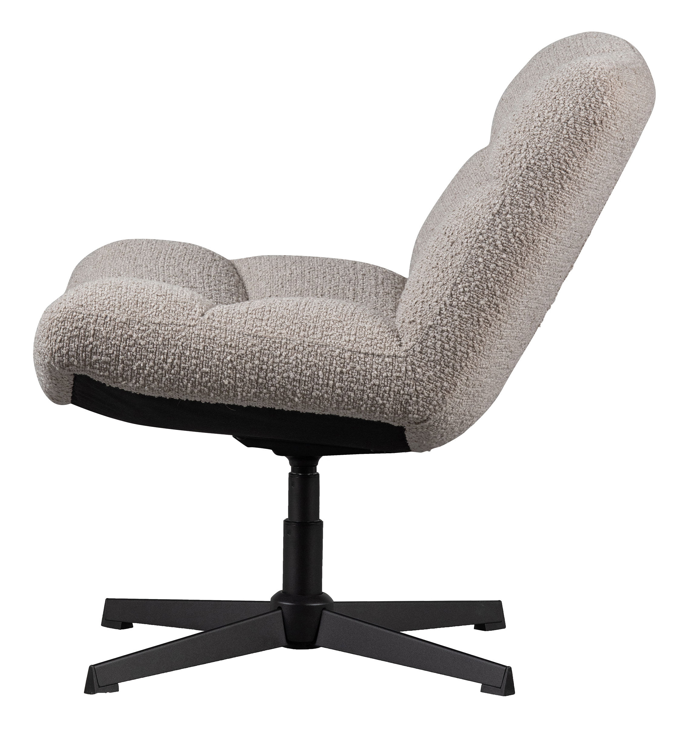 WOOOD Draaifauteuil 'Vinny' Bouclé, kleur Zand