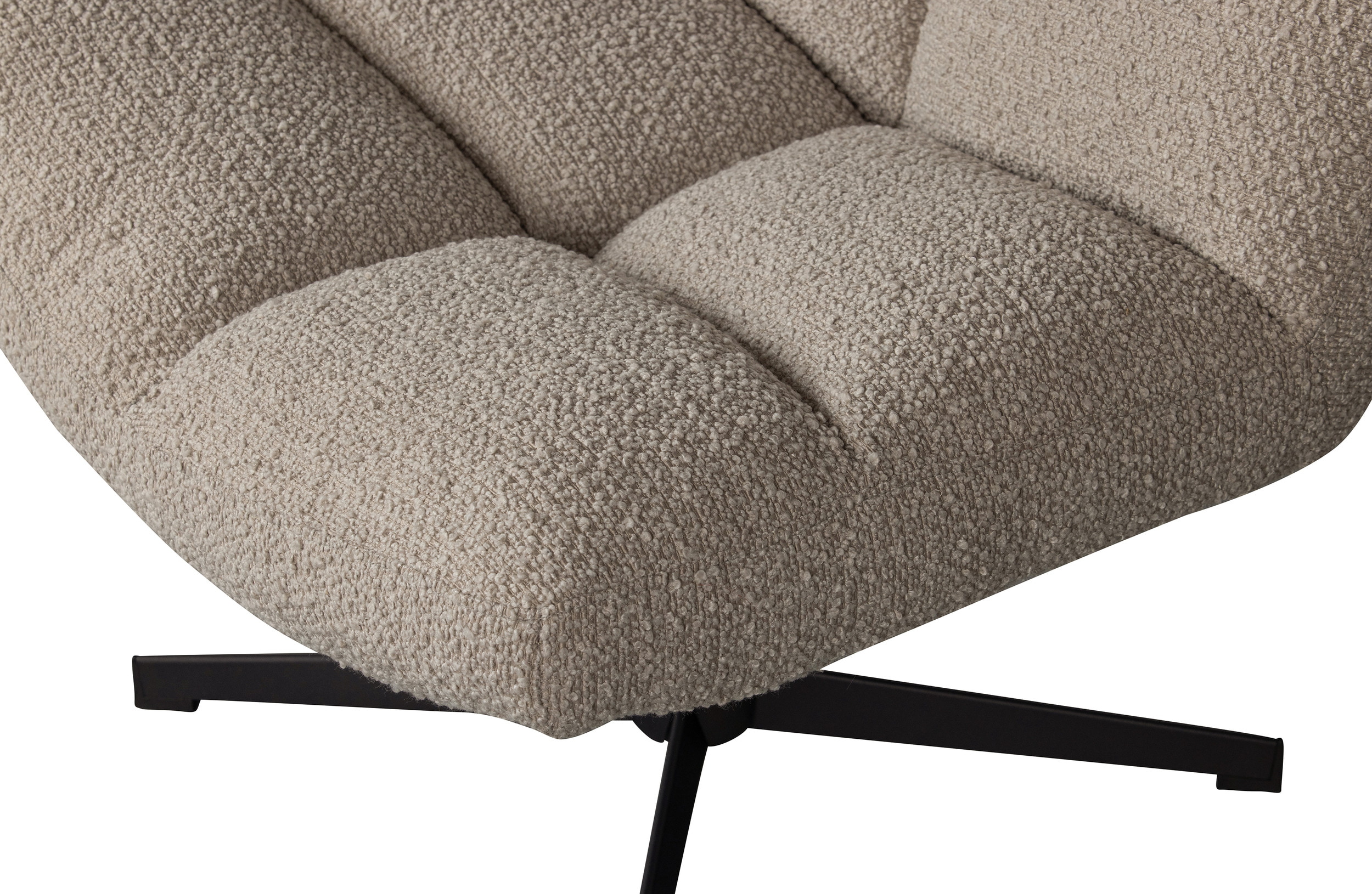 WOOOD Draaifauteuil 'Vinny' Bouclé, kleur Zand