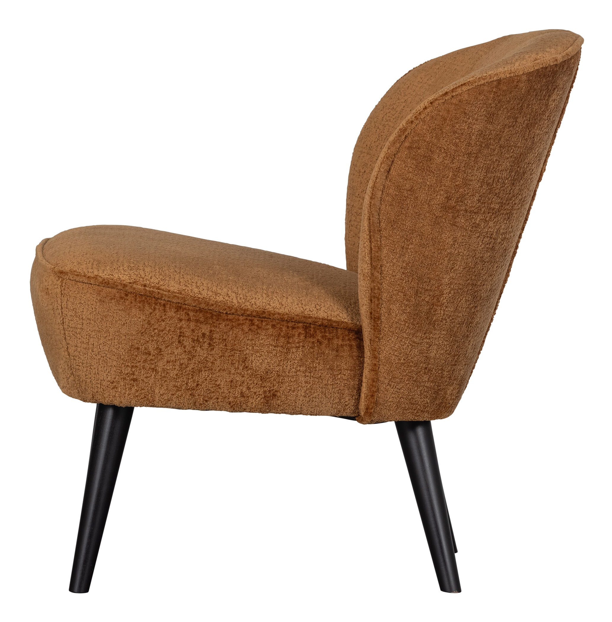 WOOOD Fauteuil 'Sara' Chenille, kleur Cognac