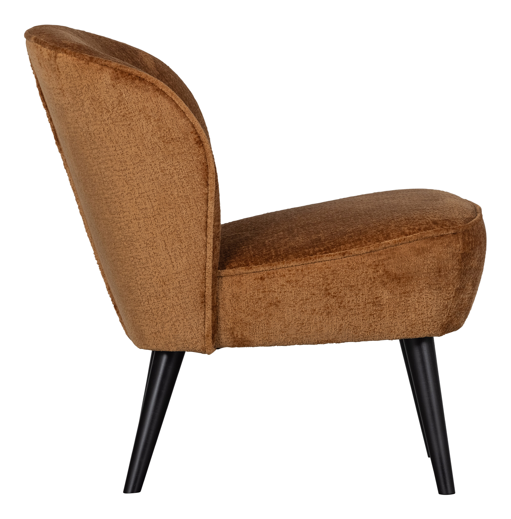 WOOOD Fauteuil 'Sara' Chenille, kleur Cognac
