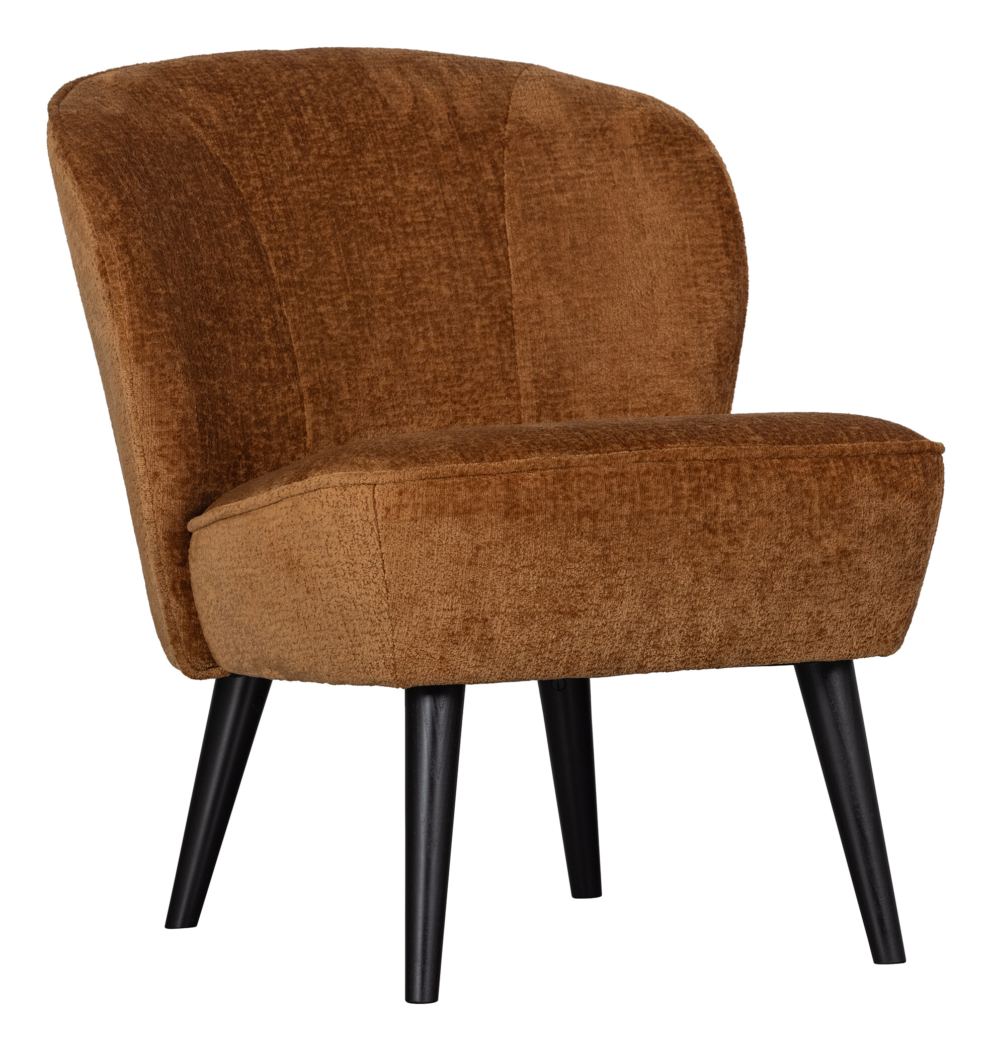 WOOOD Fauteuil 'Sara' Chenille, kleur Cognac