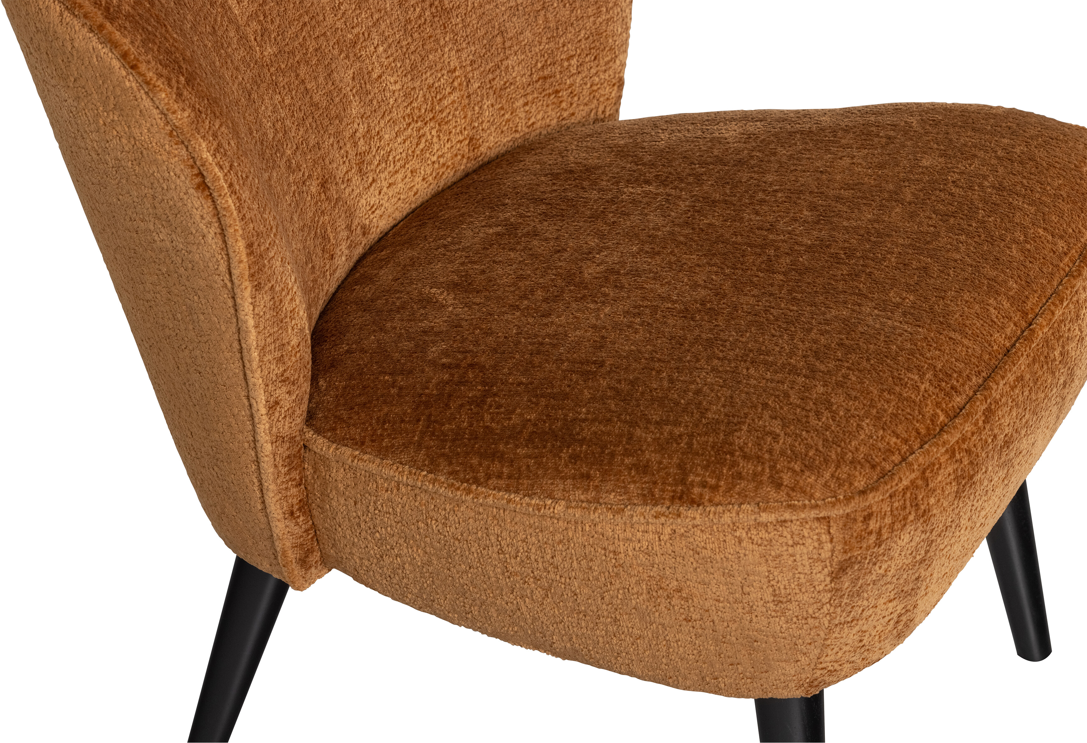WOOOD Fauteuil 'Sara' Chenille, kleur Cognac