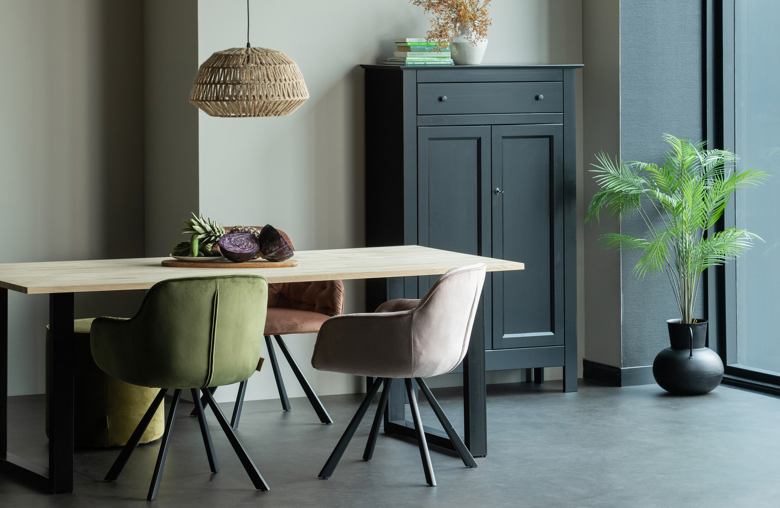 WOOOD Eettafel 'Tablo' met U-poot, 200 x 90cm