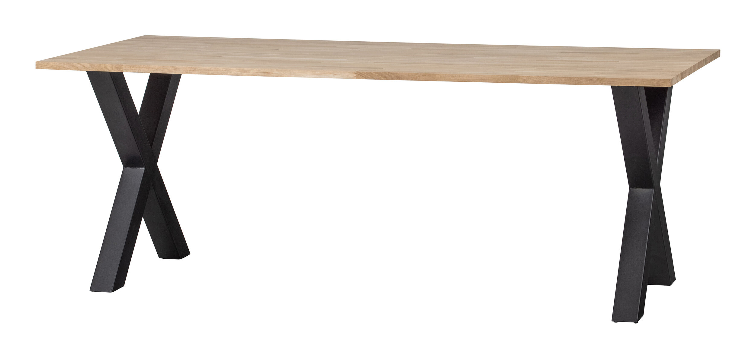 WOOOD Eettafel 'Tablo' Eikenhout, met X-poot, 220 x 90cm