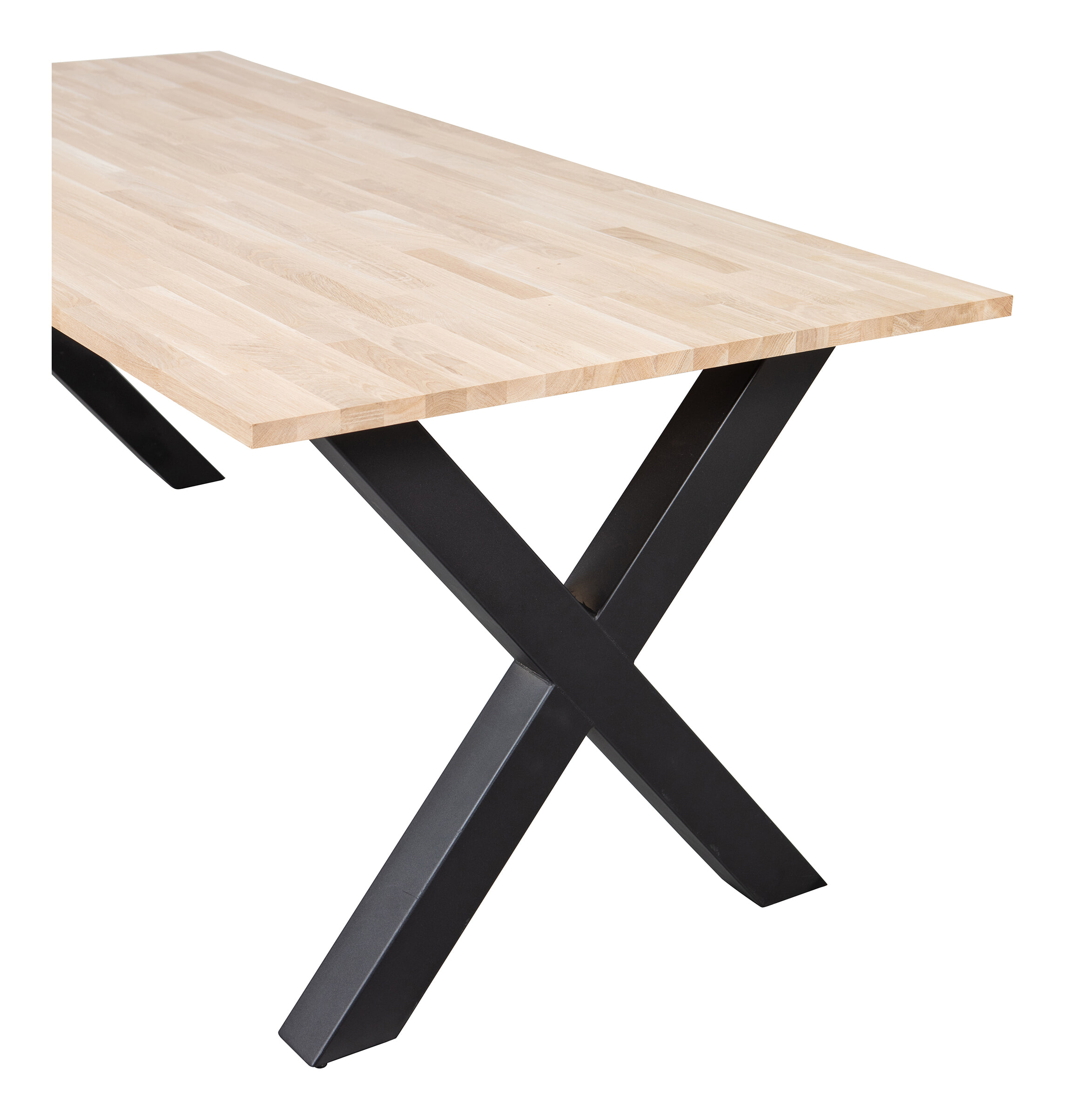 WOOOD Eettafel 'Tablo' Eikenhout, met X-poot, 220 x 90cm