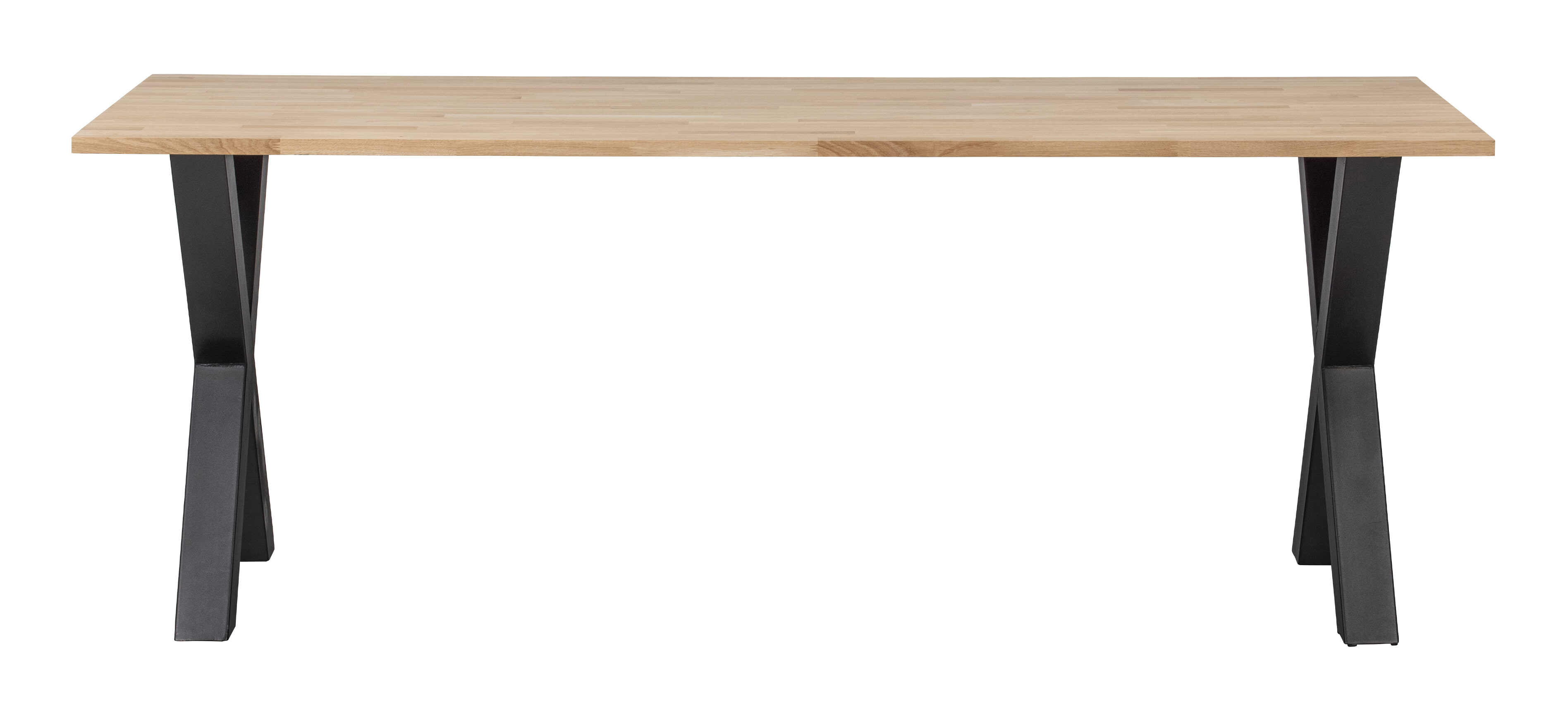 WOOOD Eettafel Tablo Eikenhout, met X-poot, 220 x 90cm - Onbehandeld