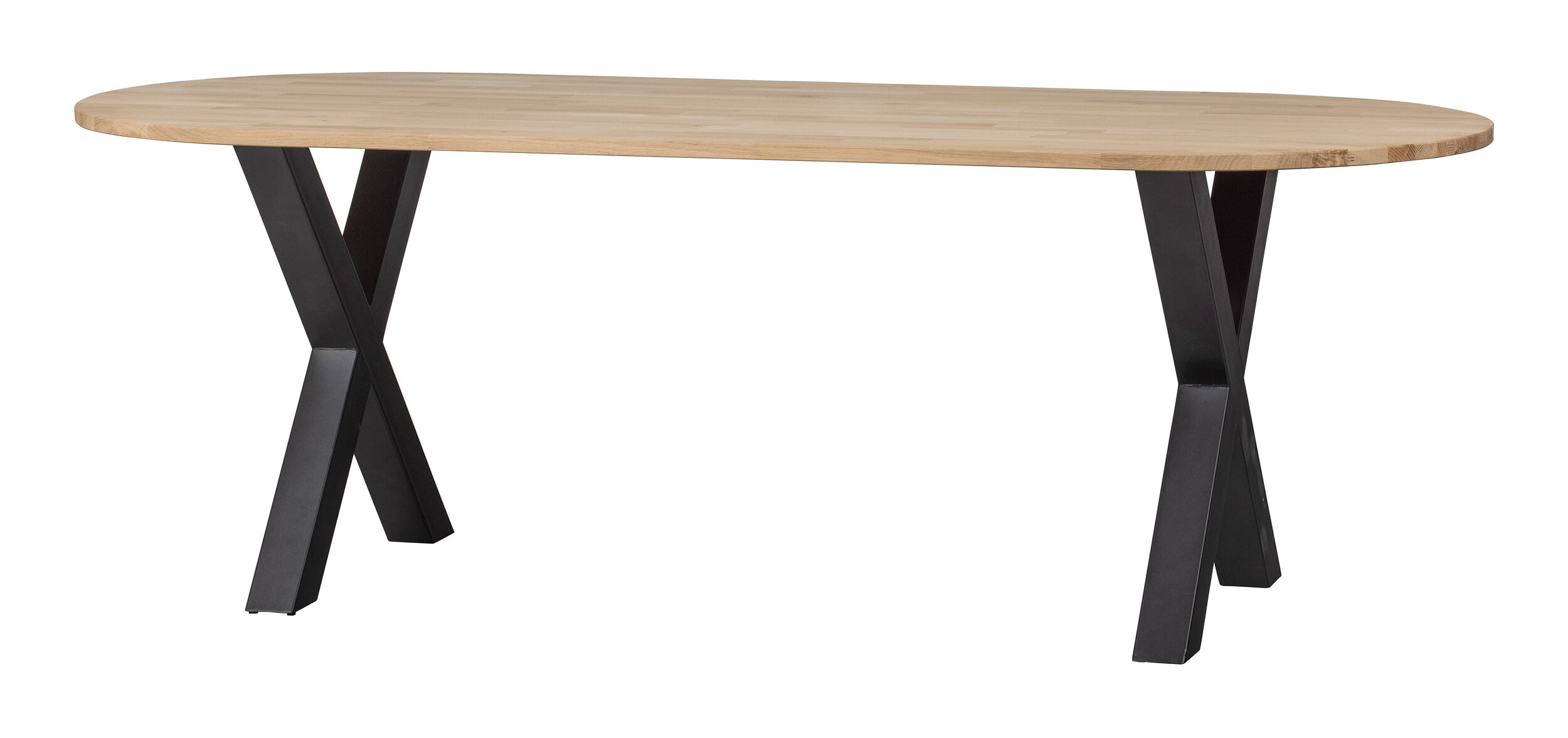 WOOOD Ovale Eettafel 'Tablo' met X-poot, 220 x 90cm