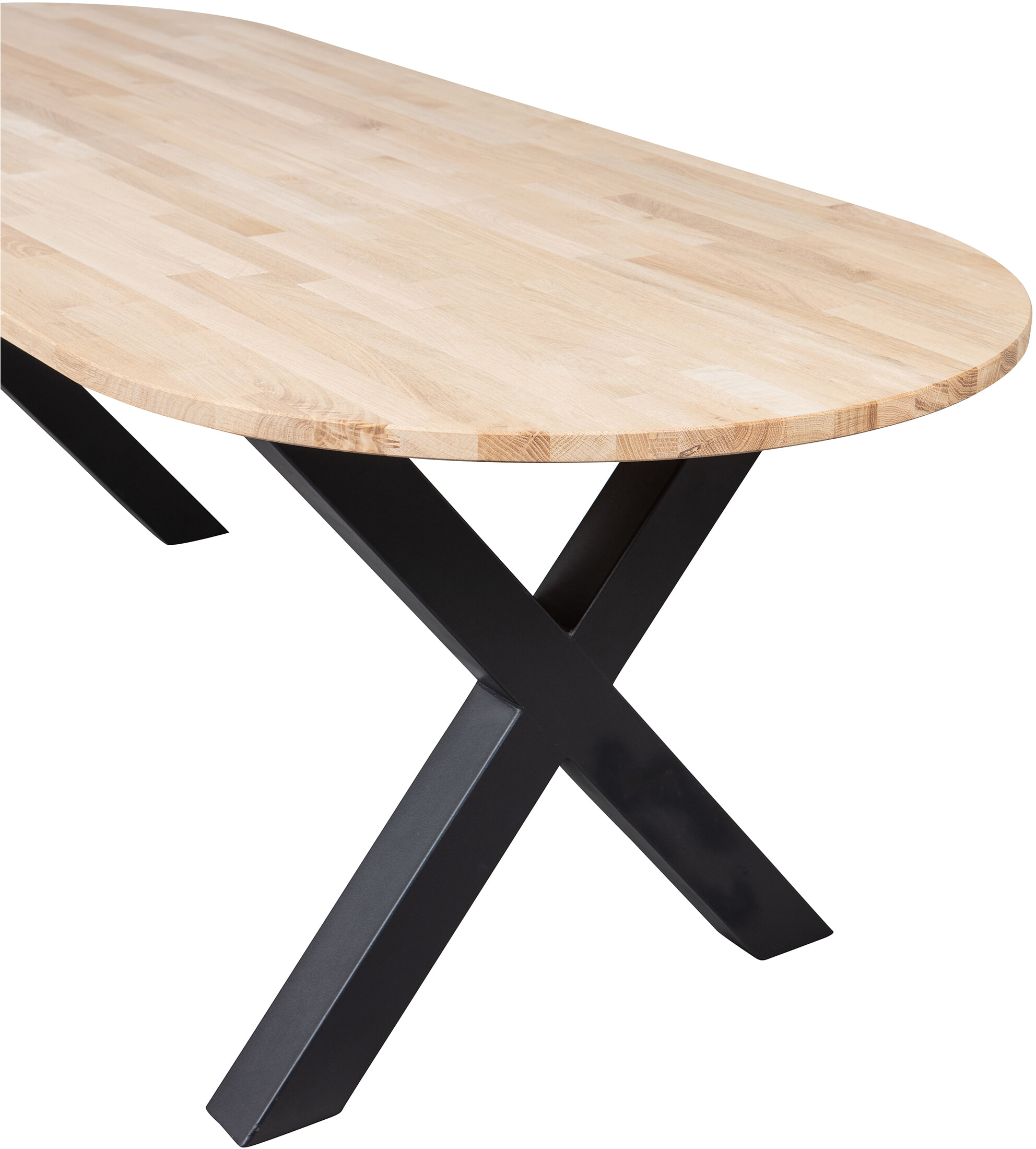WOOOD Ovale Eettafel 'Tablo' met X-poot, 220 x 90cm
