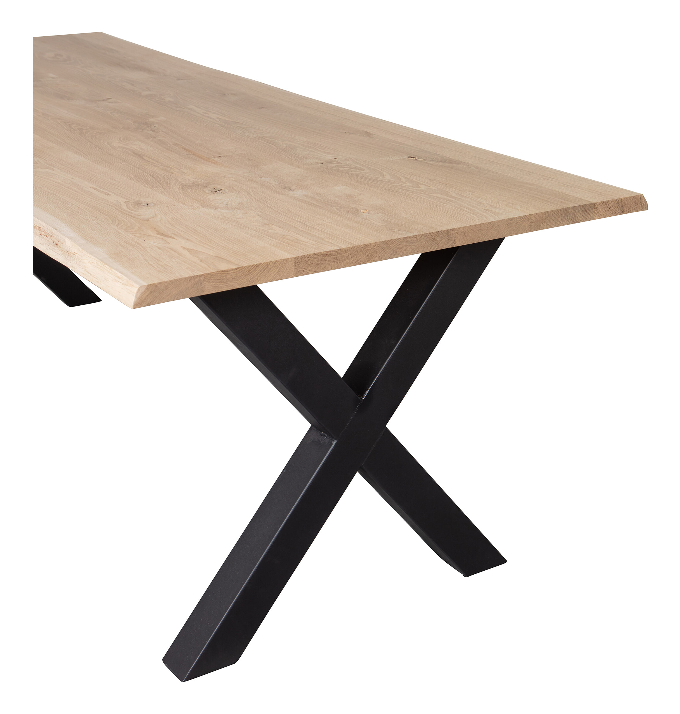 WOOOD Boomstam Eettafel 'Tablo' met X-poot, 180 x 90cm