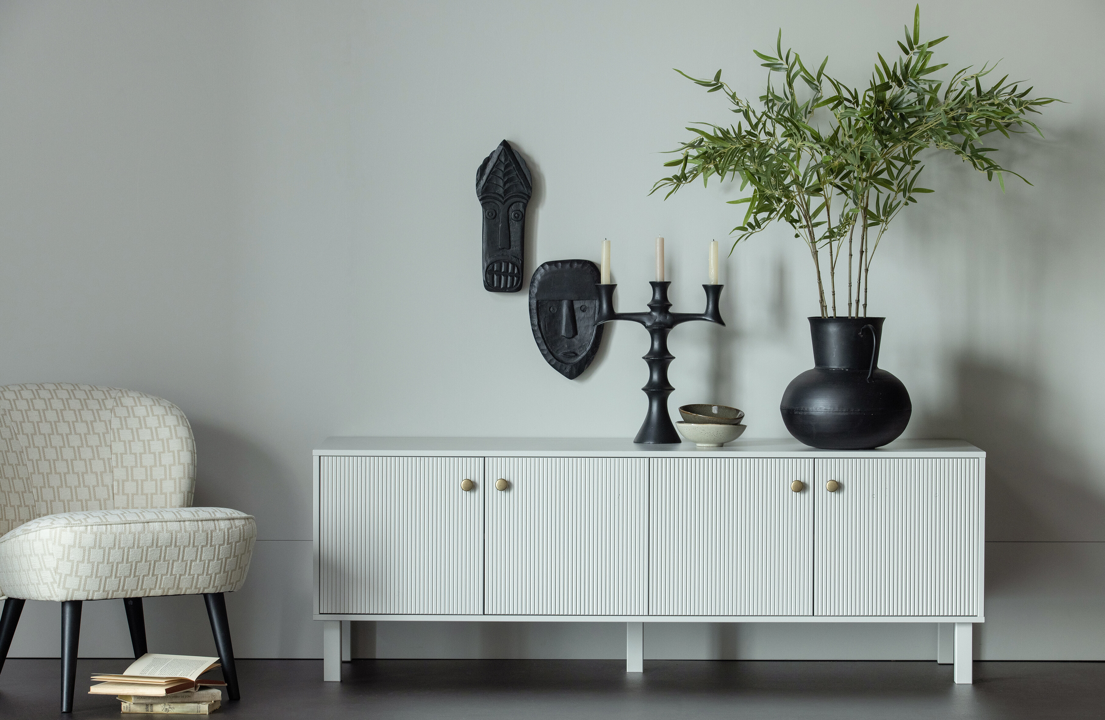 WOOOD TV-meubel 'Madu' 160cm, kleur Wolkengrijs