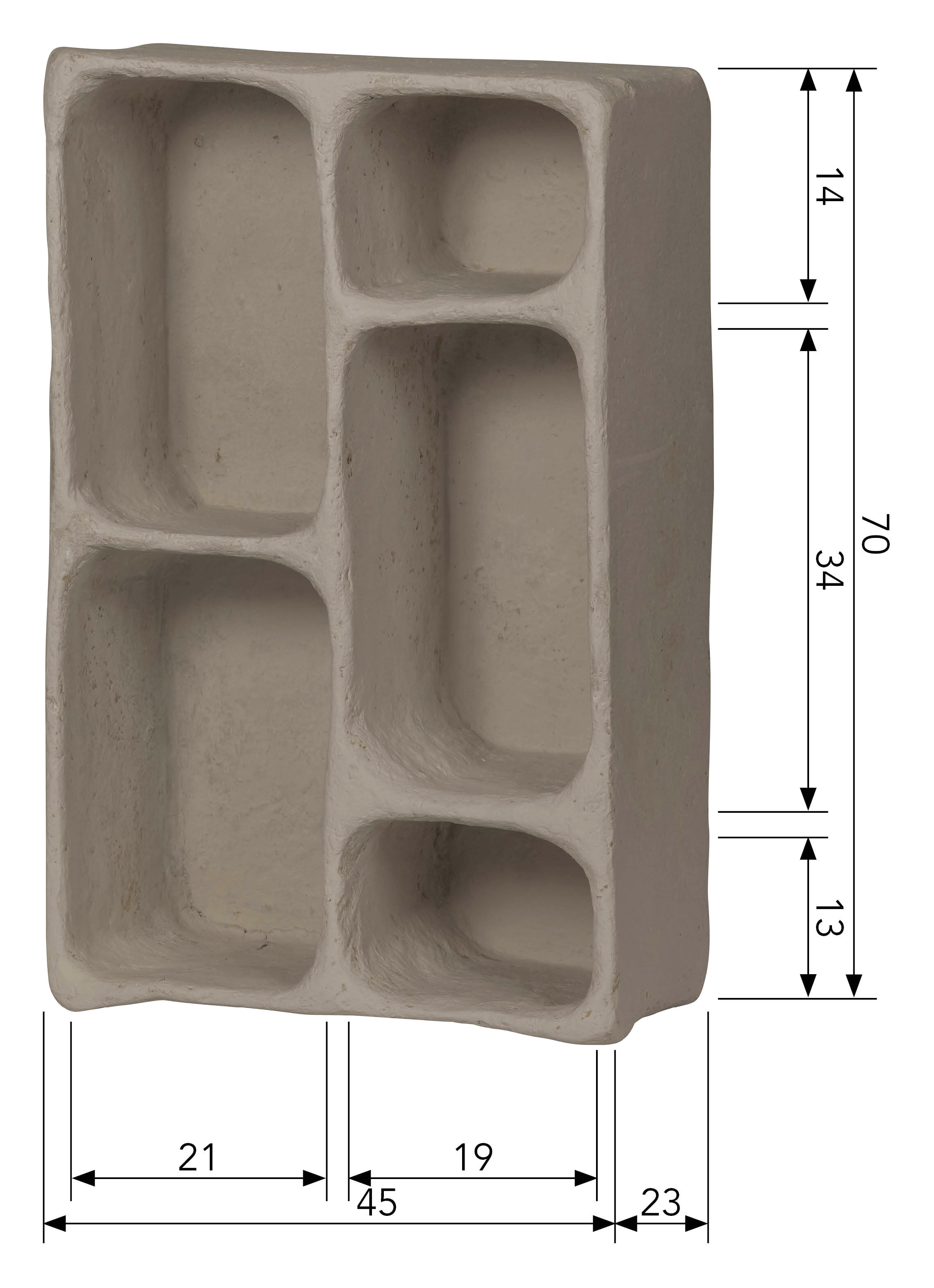 WOOOD Wandrek 'Clay' 70 x 45cm, kleur Grijs