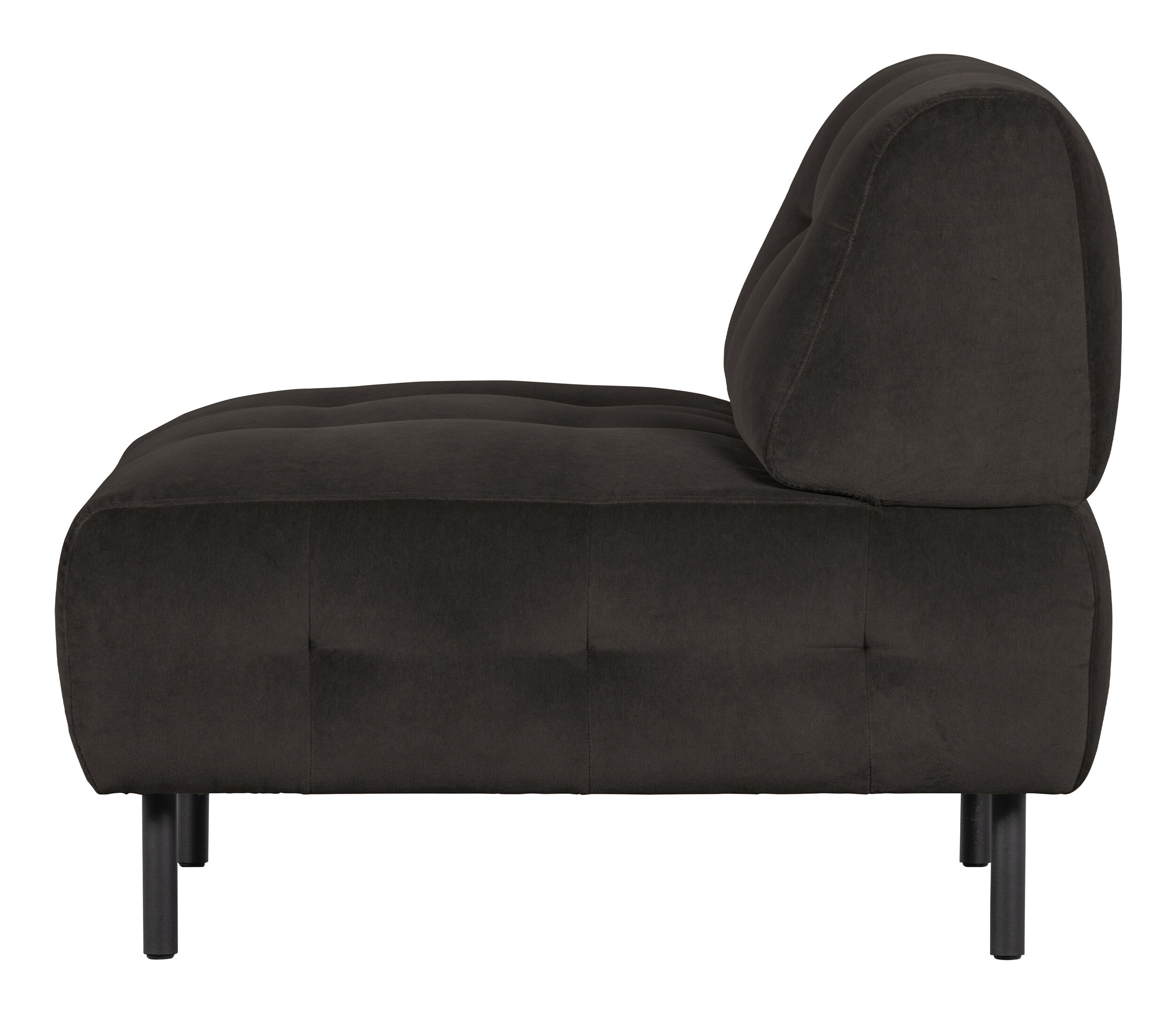 WOOOD Fauteuil 'Lloyd' Velvet, kleur Cast Iron