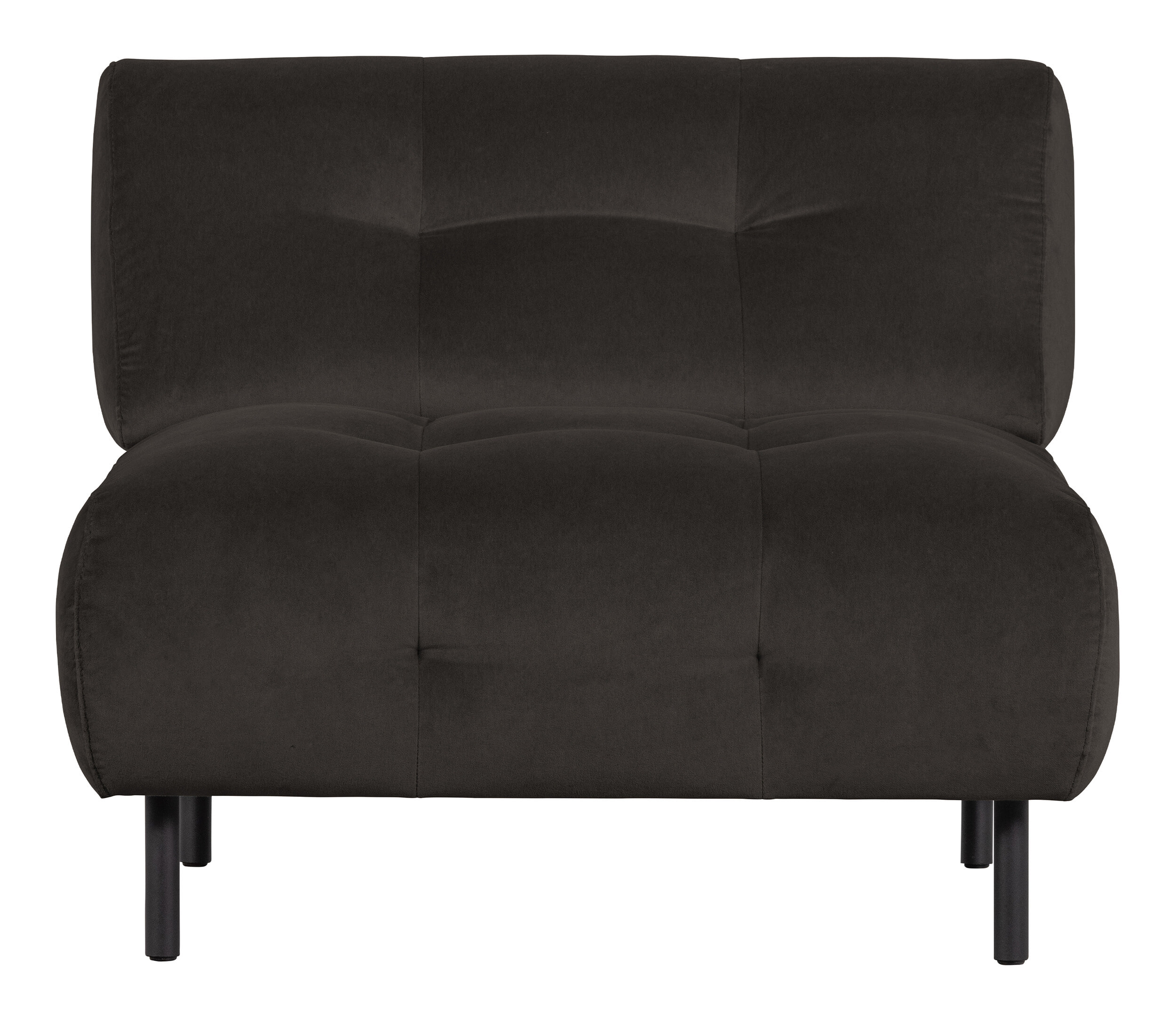 WOOOD Fauteuil 'Lloyd' Velvet, kleur Cast Iron