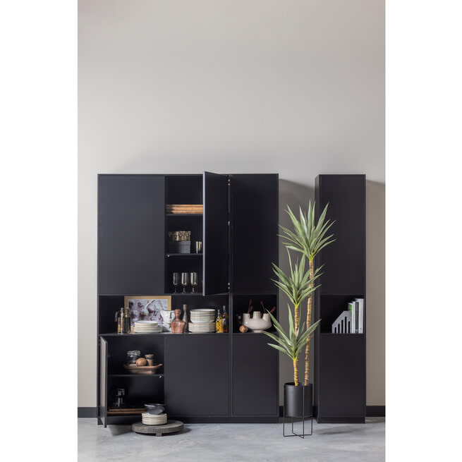 WOOOD Exclusive Opbergkast 'Finca' Mat zwart, 210 x 110cm