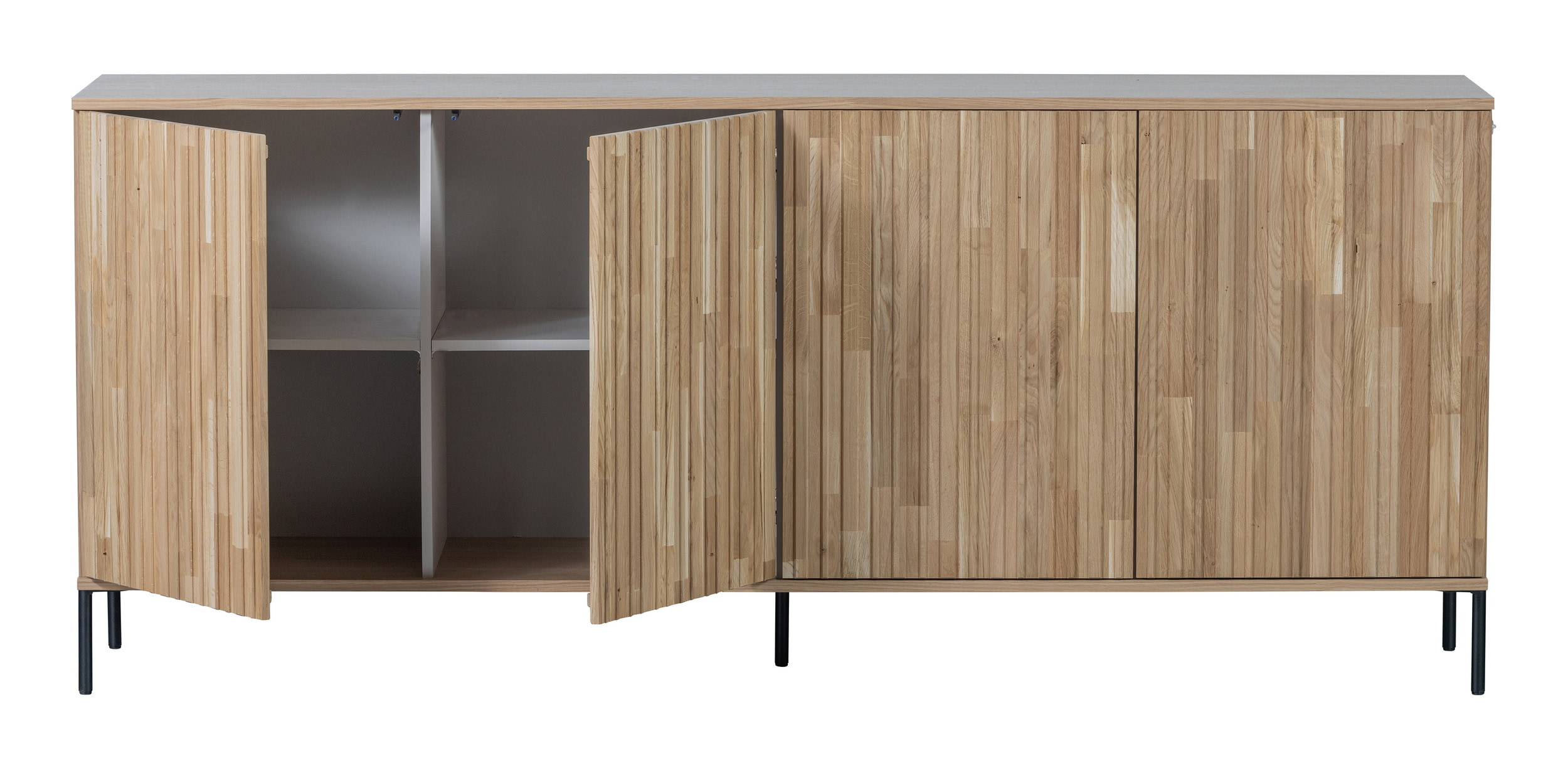WOOOD Dressoir 'New Gravure' Eiken, 200cm, kleur Naturel