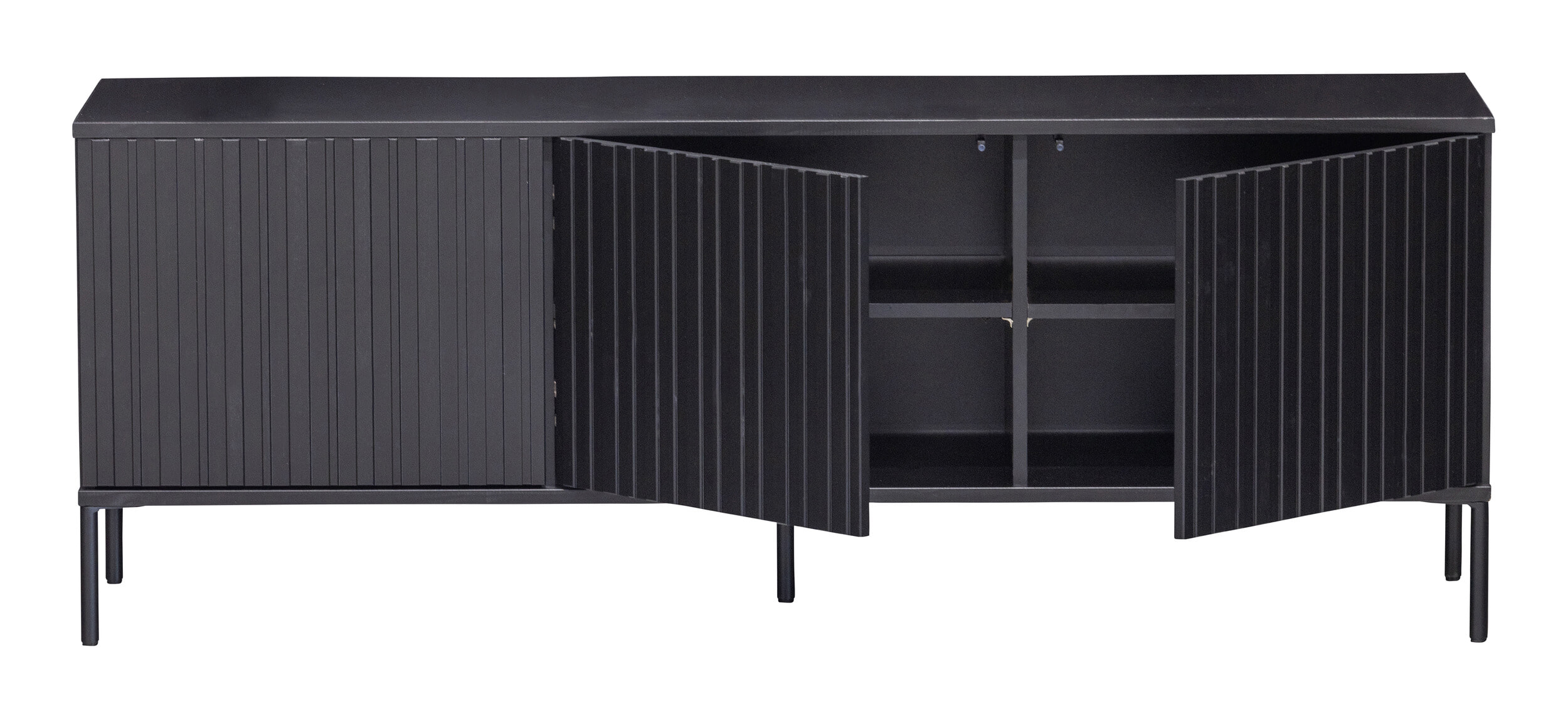 WOOOD TV-meubel 'New Gravure' Grenen, 150cm, kleur Zwart
