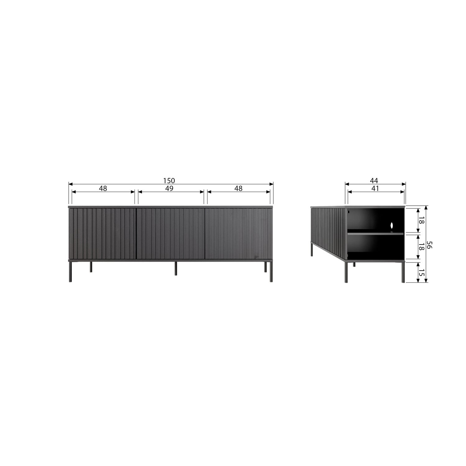 WOOOD TV-meubel 'New Gravure' Grenenhout, 150cm, kleur Dust