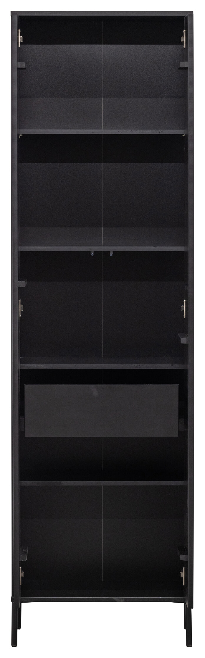 WOOOD Opbergkast 'New Gravure' Grenen, 210 x 60cm, kleur Zwart