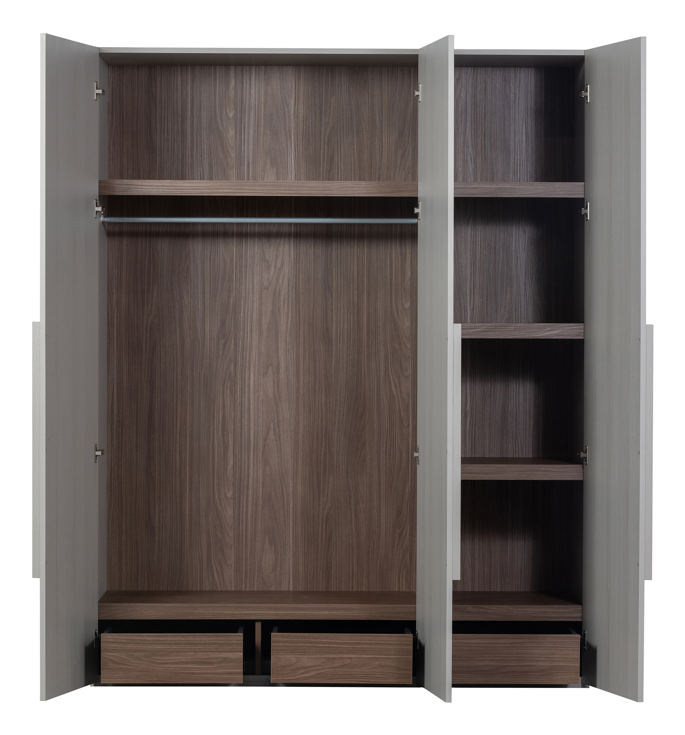 WOOOD Kledingkast 'Rens' 3-deurs, kleur Pebble Grey