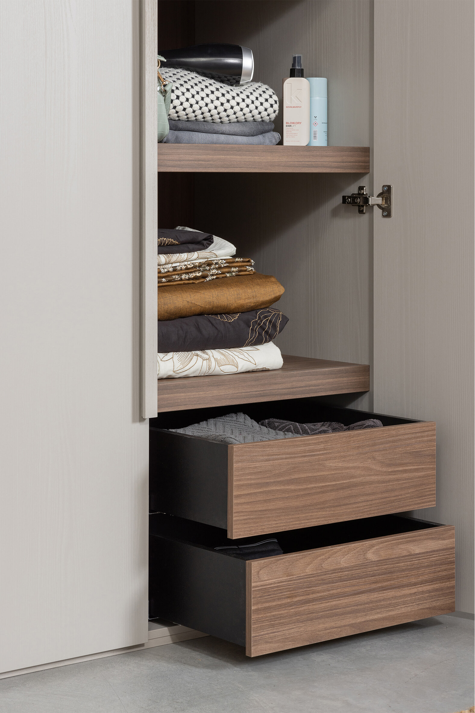 WOOOD Kledingkast 'Rens' 2-deurs, kleur Pebble Grey