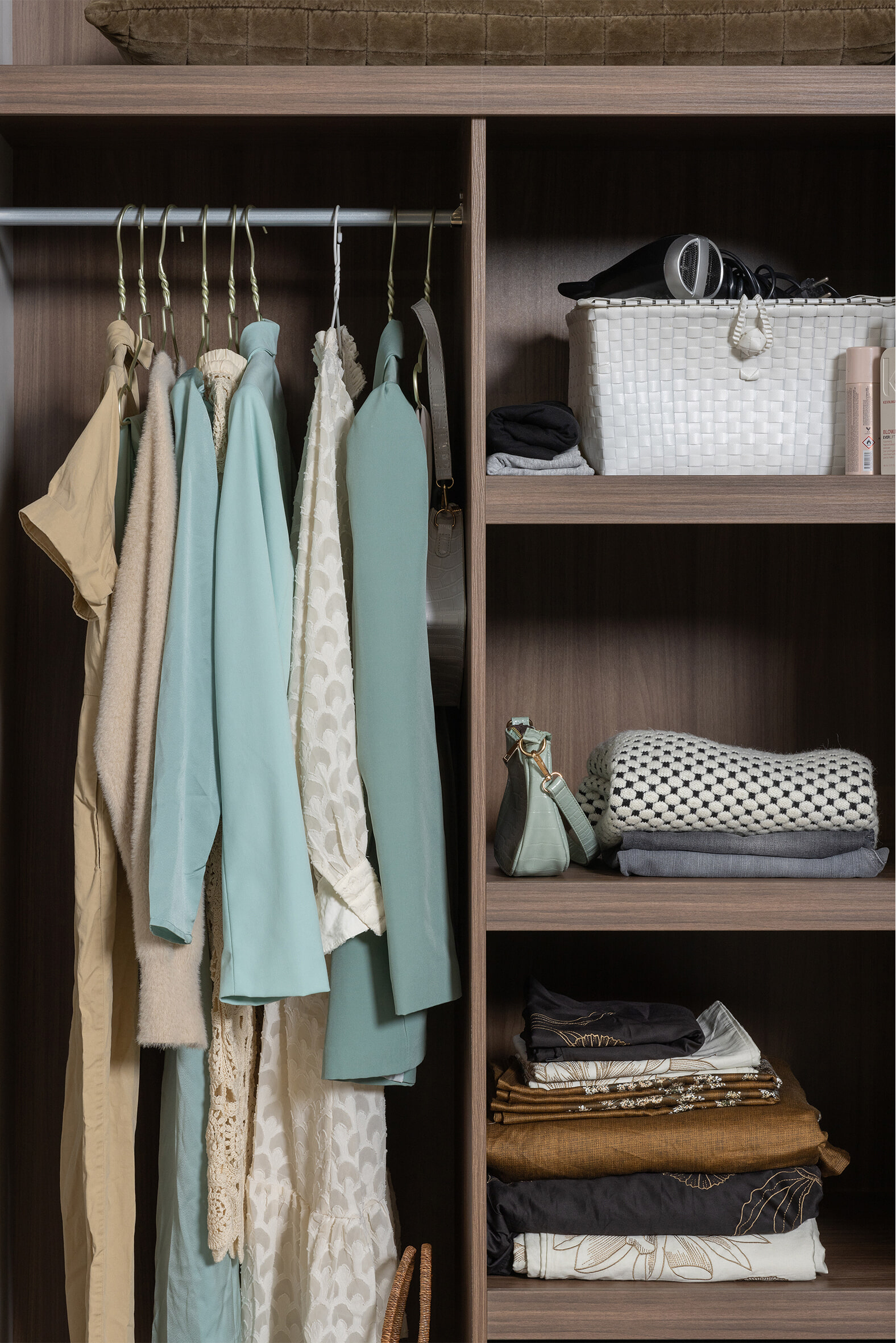 WOOOD Kledingkast 'Rens' 2-deurs, kleur Pebble Grey