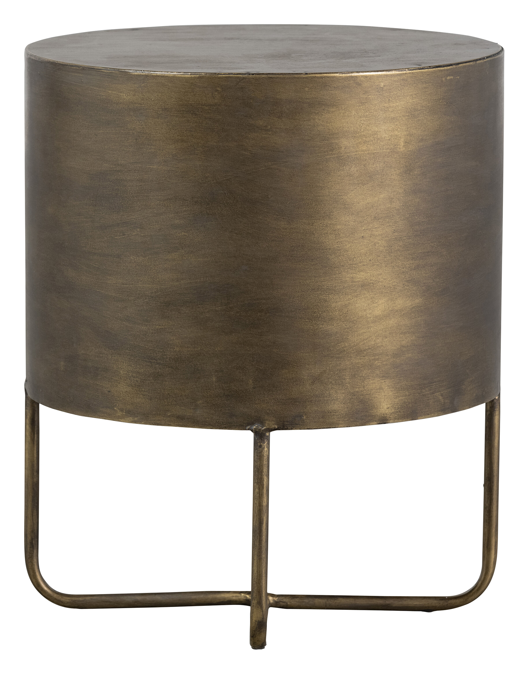 WOOOD Nachtkastje 'Glossy' Met 2 lades, kleur Antique Brass