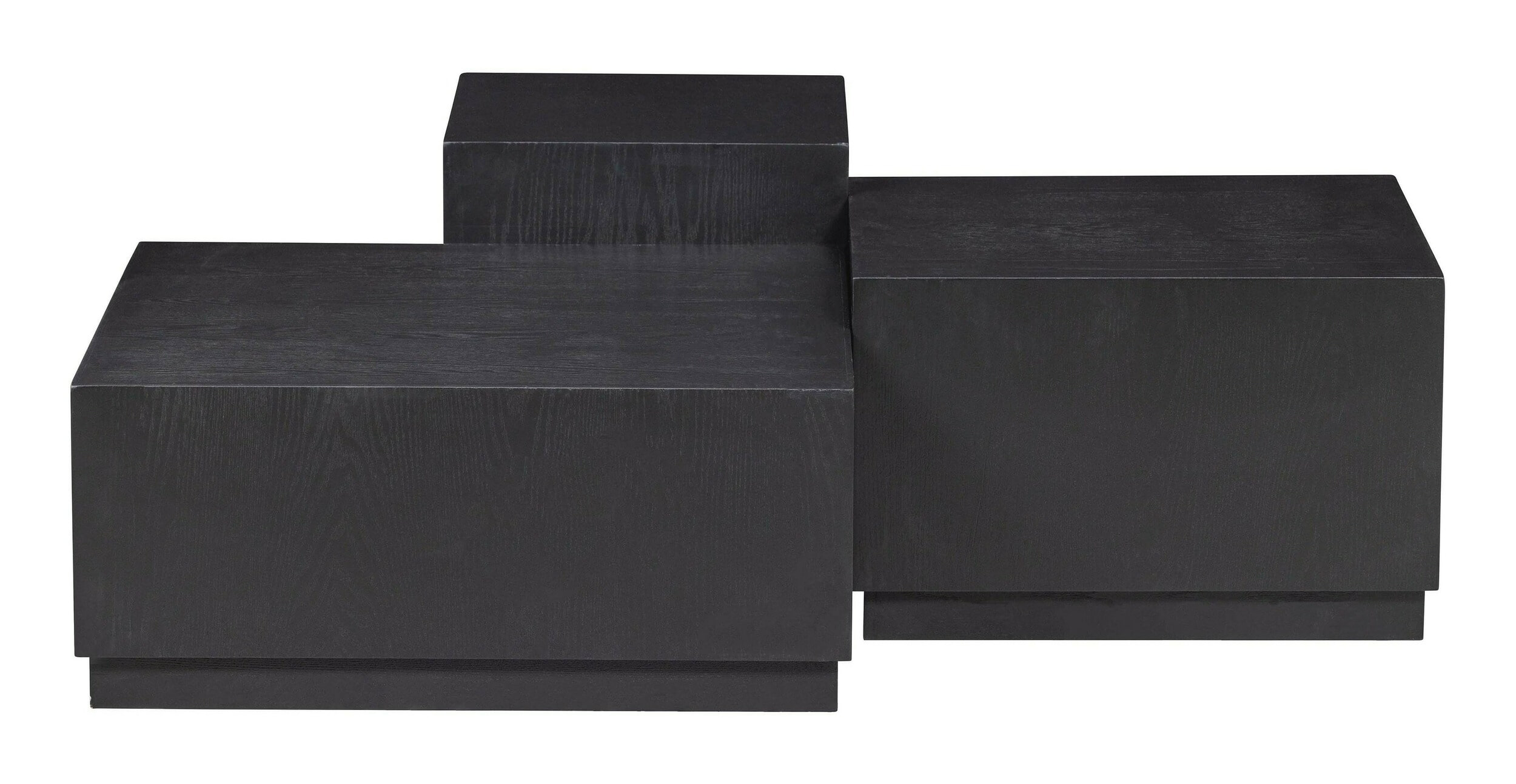 WOOOD Bijzettafel 'Pim' Essen, Set van 3 stuks, kleur zwart