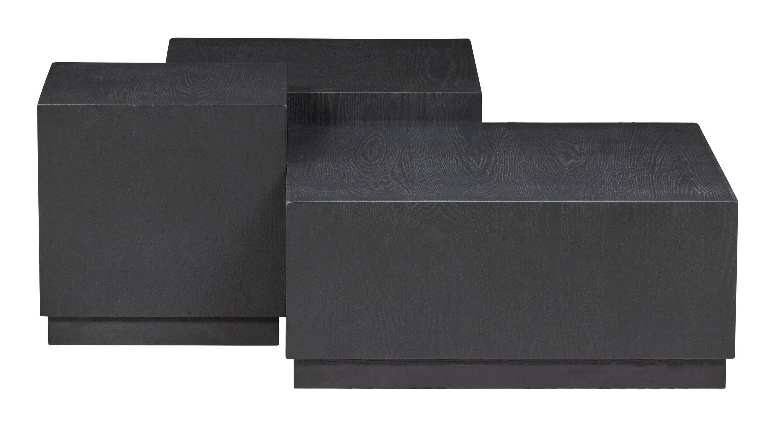 WOOOD Bijzettafel 'Pim' Essen, Set van 3 stuks, kleur zwart