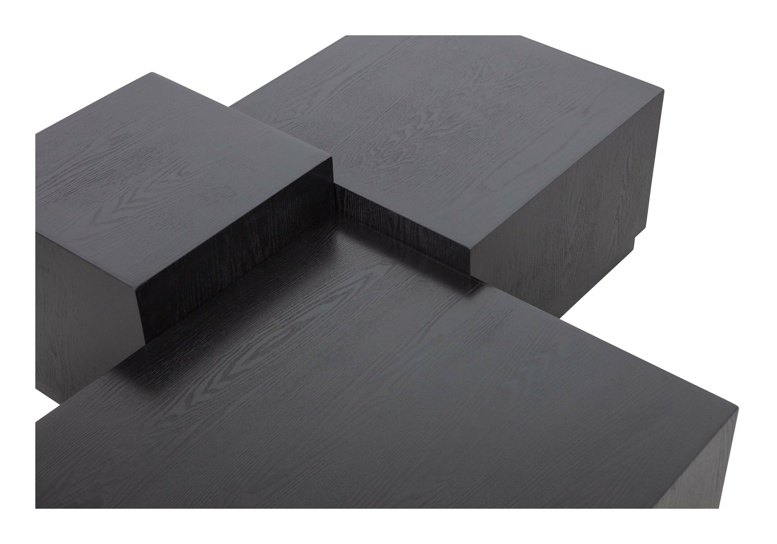 WOOOD Bijzettafel 'Pim' Essen, Set van 3 stuks, kleur zwart