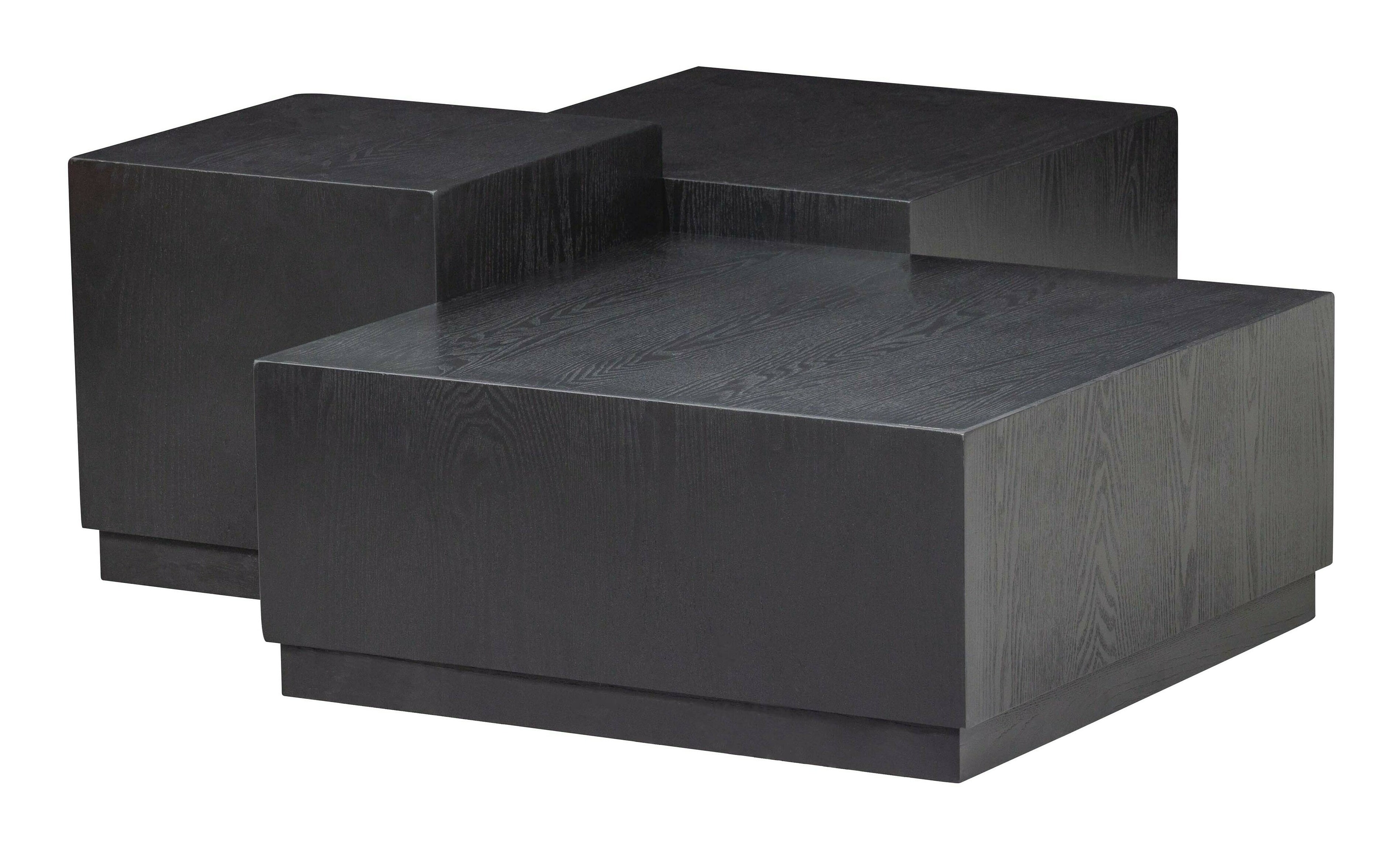 WOOOD Bijzettafel 'Pim' Essen, Set van 3 stuks, kleur zwart