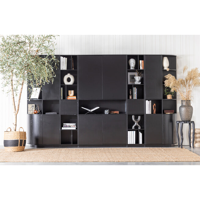 WOOOD Exclusive Opbergkast 'Finca' Mat zwart, 210 x 78cm