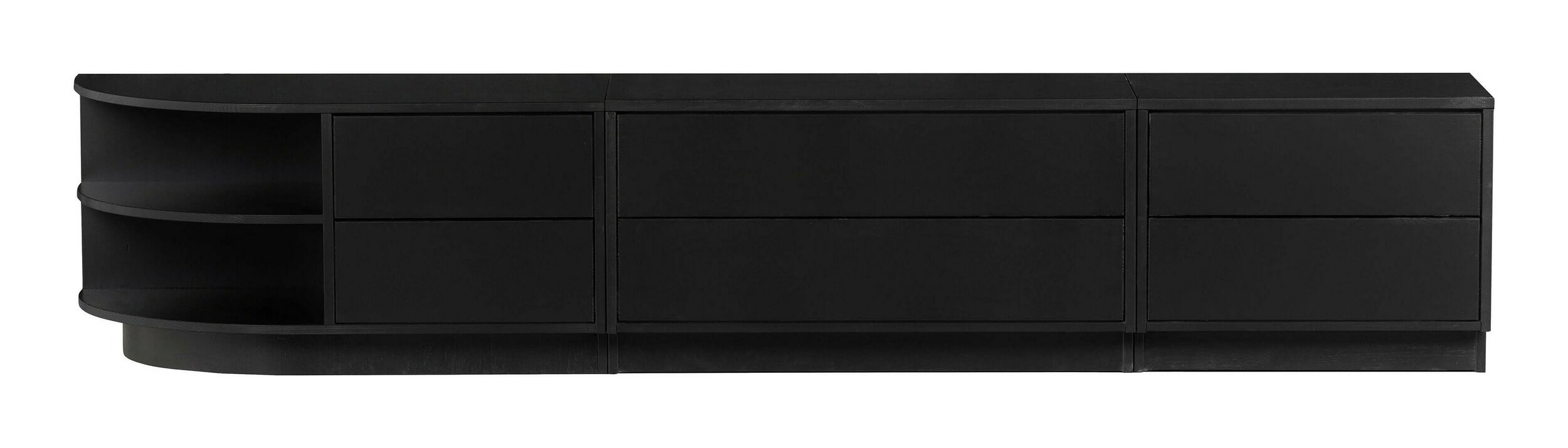 WOOOD TV-meubel 'Finca' Links, Mat zwart, 78cm