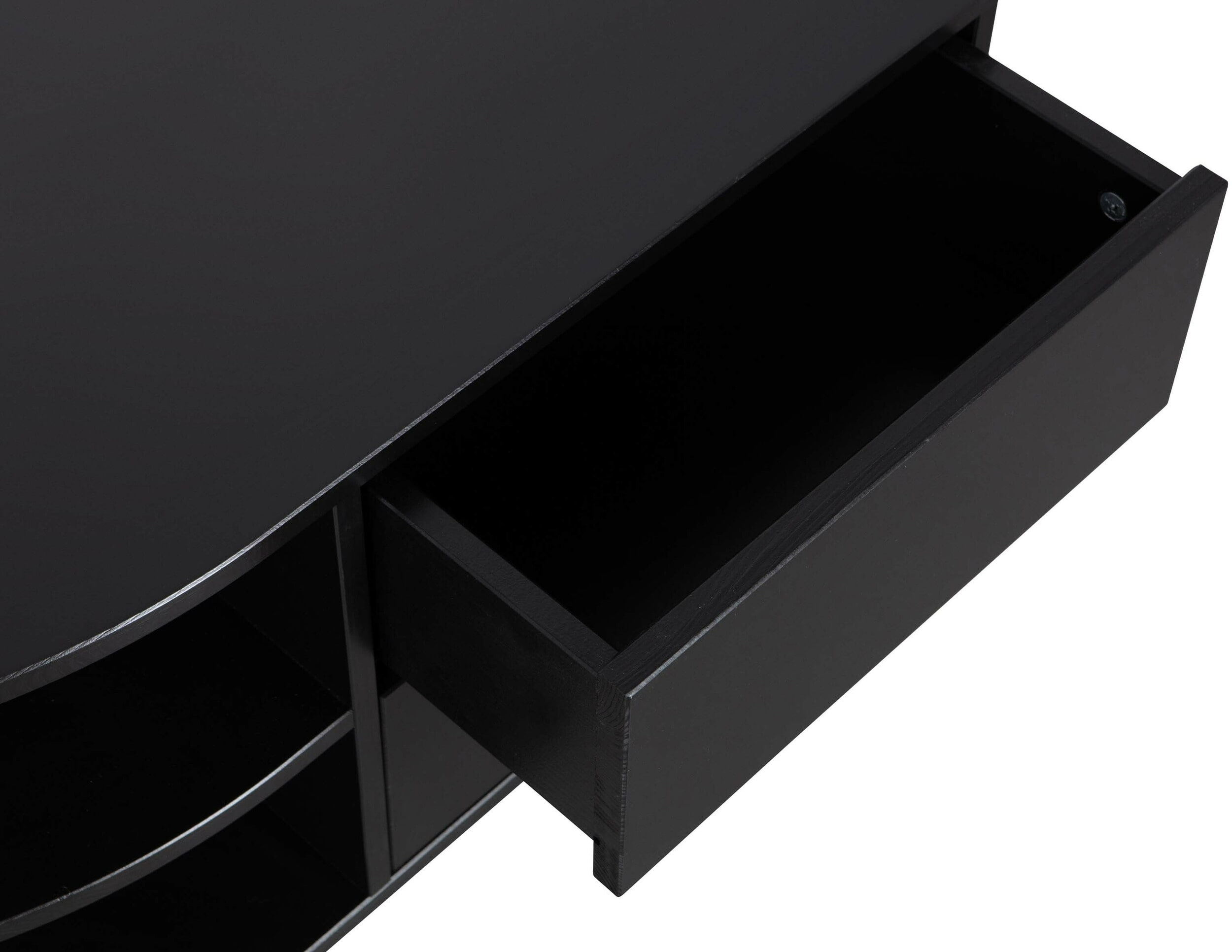 WOOOD TV-meubel 'Finca' Links, Mat zwart, 78cm