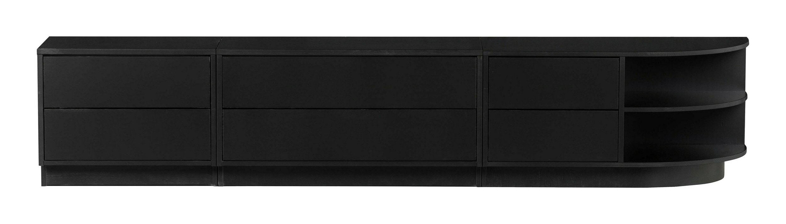 WOOOD TV-meubel 'Finca' Rechts, Mat zwart, 78cm